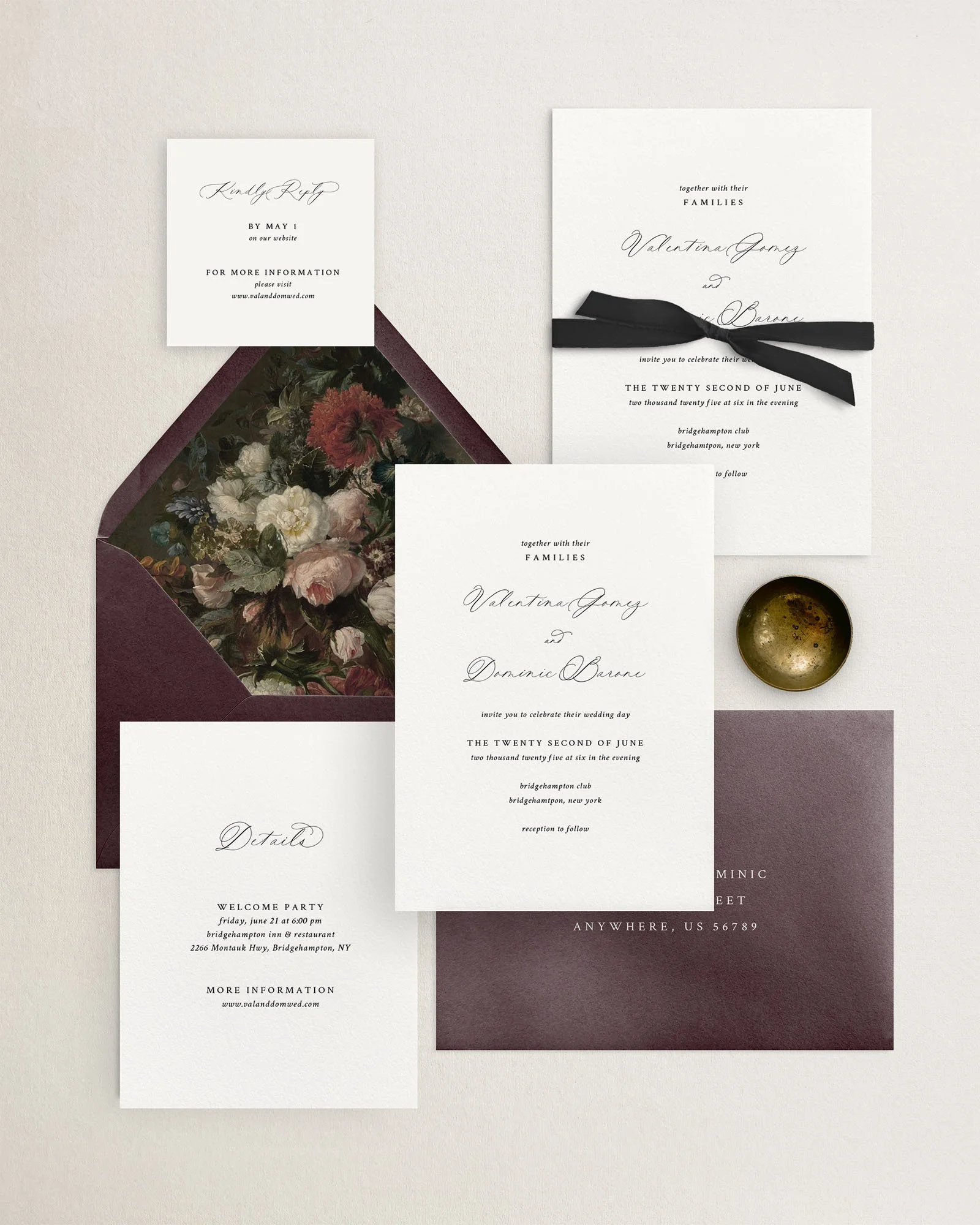 Valentina Calligraphy Wedding Invitations