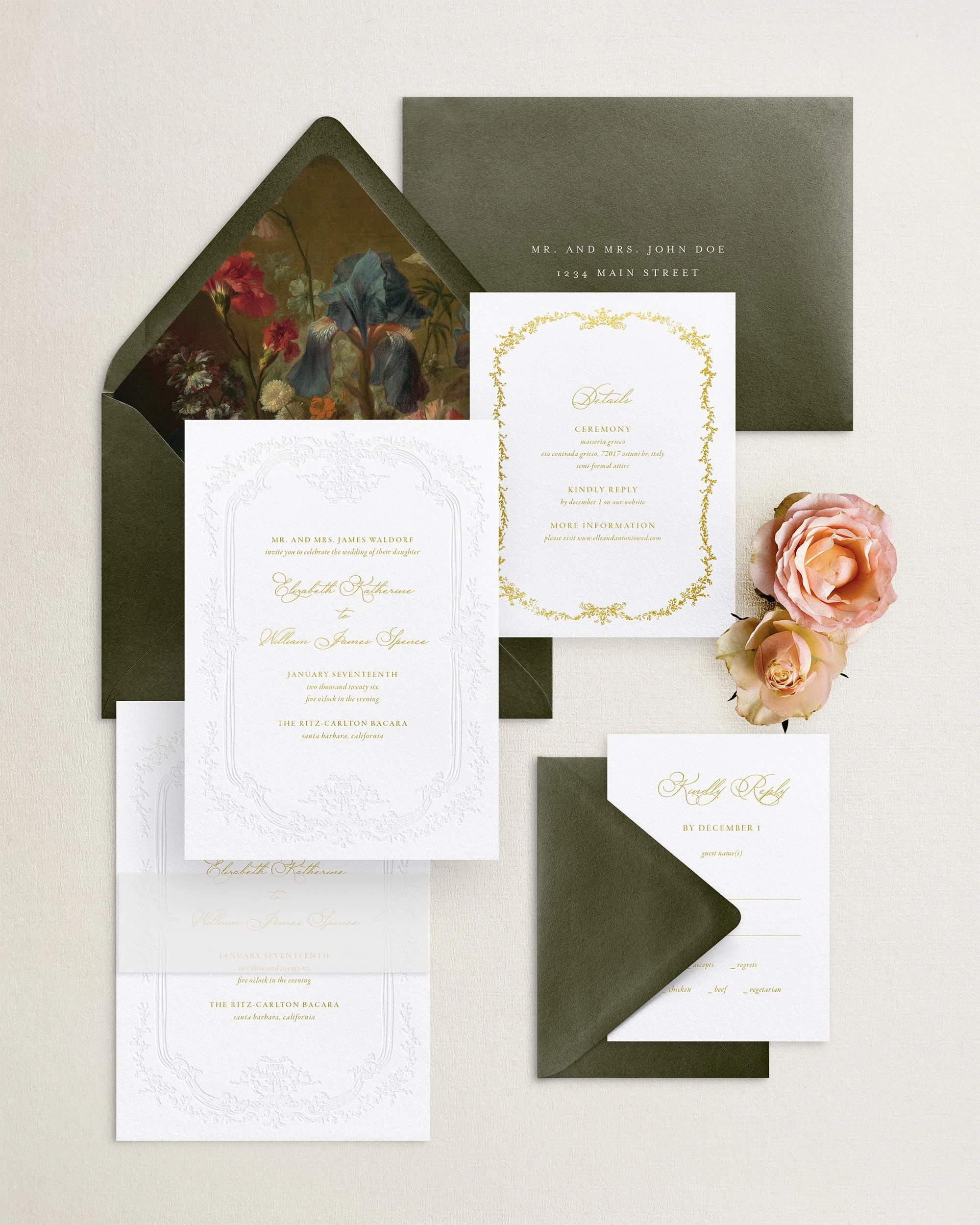Elizabeth Letterpress Wedding Invitations
