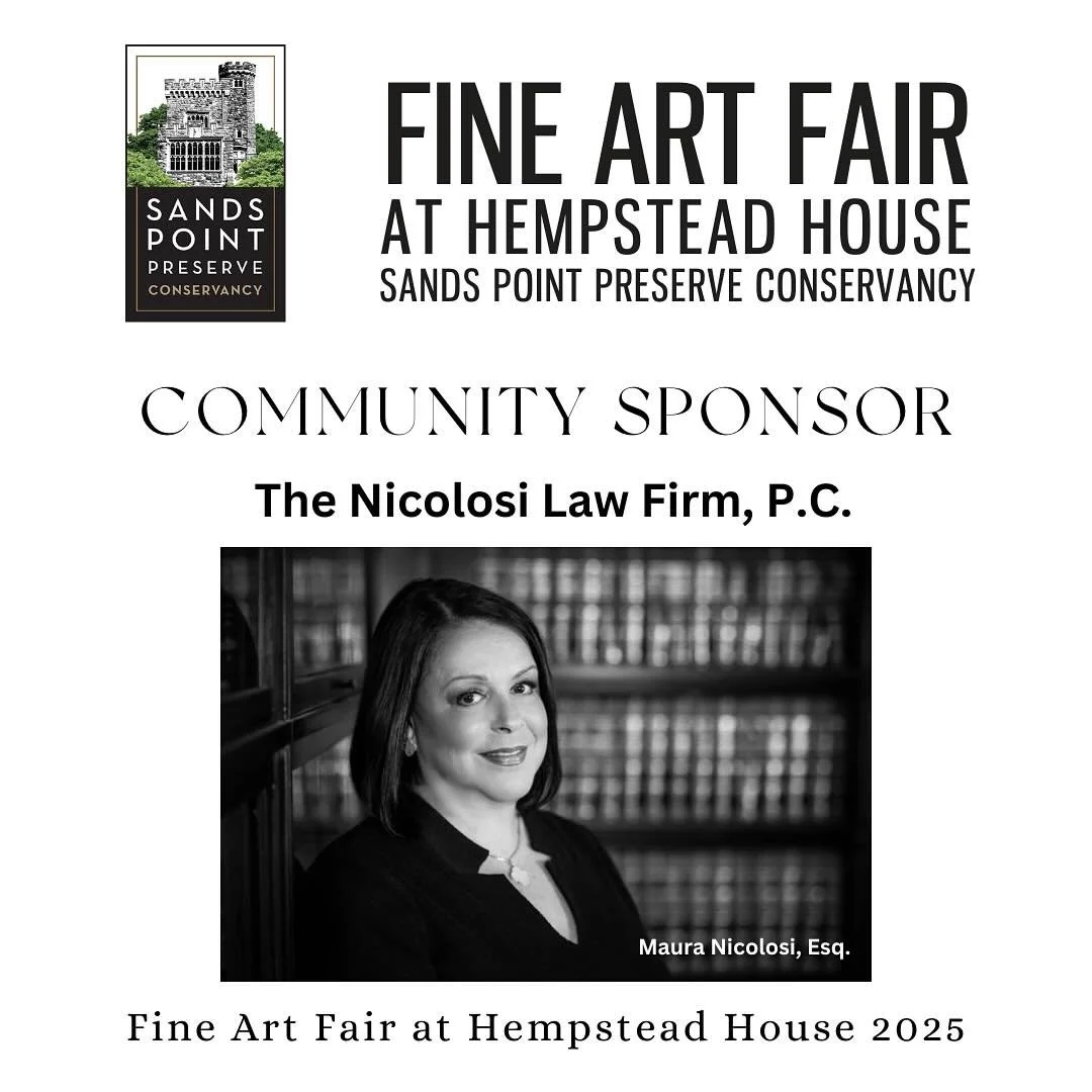 💫 2025 Fine Art Fair | Sponsor Spotlight 💫
Nicolosi Law Firm | Long Island 

We&rsquo;re proud to feature The Nicolosi Law Firm as a sponsor of this weekend&rsquo;s Fine Art Fair at the Sands Point Preserve. 

Led by Maura Nicolosi, this exceptiona
