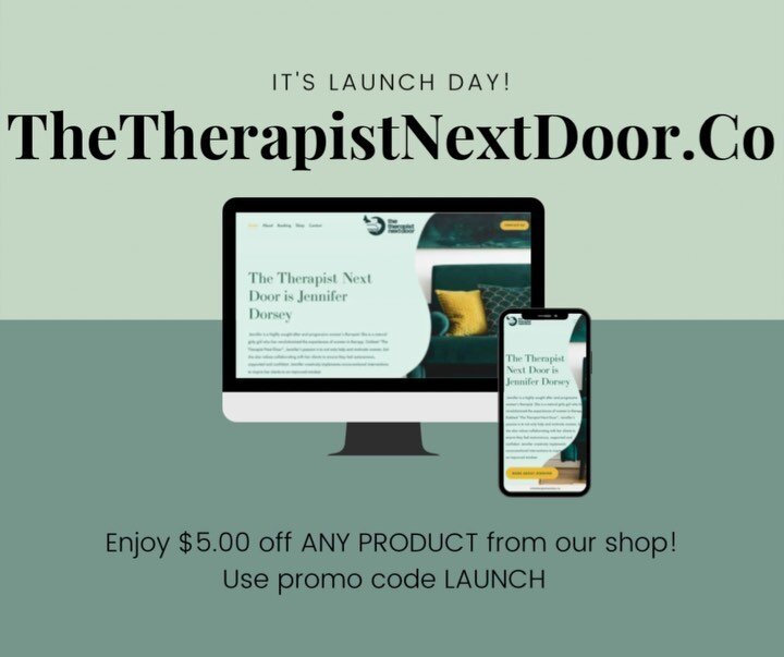 We are LIVE!!!! 🎉 
Have you purchased your #TheTherapistNextDoor merch yet??? Hurry over to our site before we sell out!! Promo Code is LAUNCH 🥳 LINK IN MY BIO! 👩🏾&zwj;💻💚
.
.
Website designed by @meaganaward and her team @creativelyflawless ✨🙏