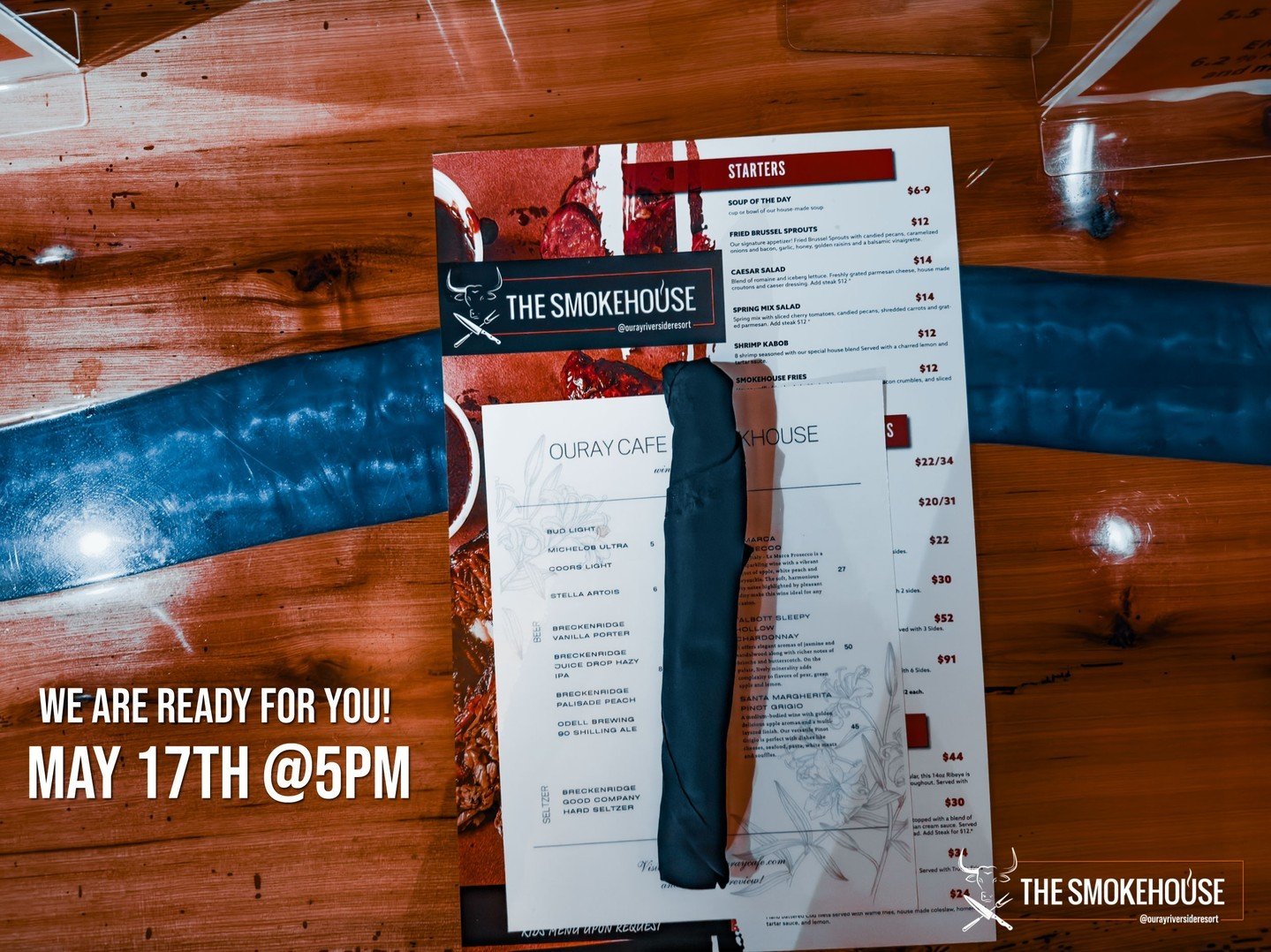 Your table will be ready!  Spend Friday the 17th with Chef Rene as he reopens the kitchen for the summer season with all of your Smokehouse favorites. 

#ouray #ouraycolorado #chefrene #smokehousefavorites