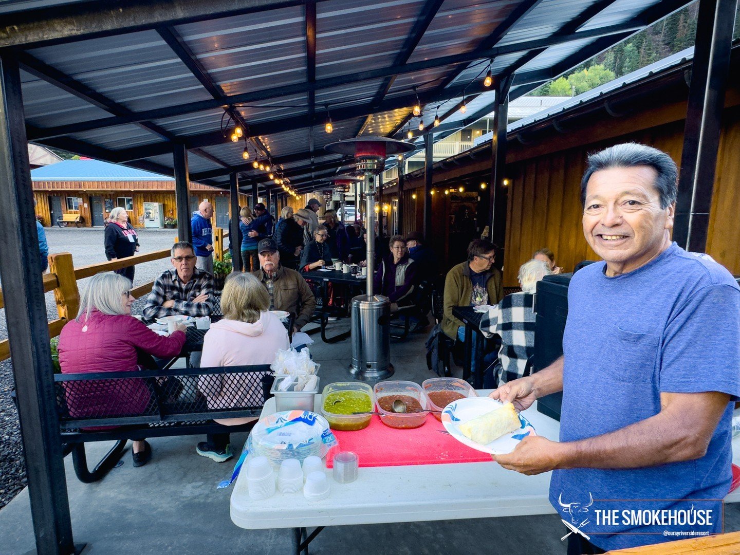 Okay, you know we love to cater events, but did you know you can host your catered event at our Smokehouse? Last summer, we had a group of RVers stay with us, and Bombie served his famous breakfast burritos! Needless to say, it was a huge hit. 

Reac
