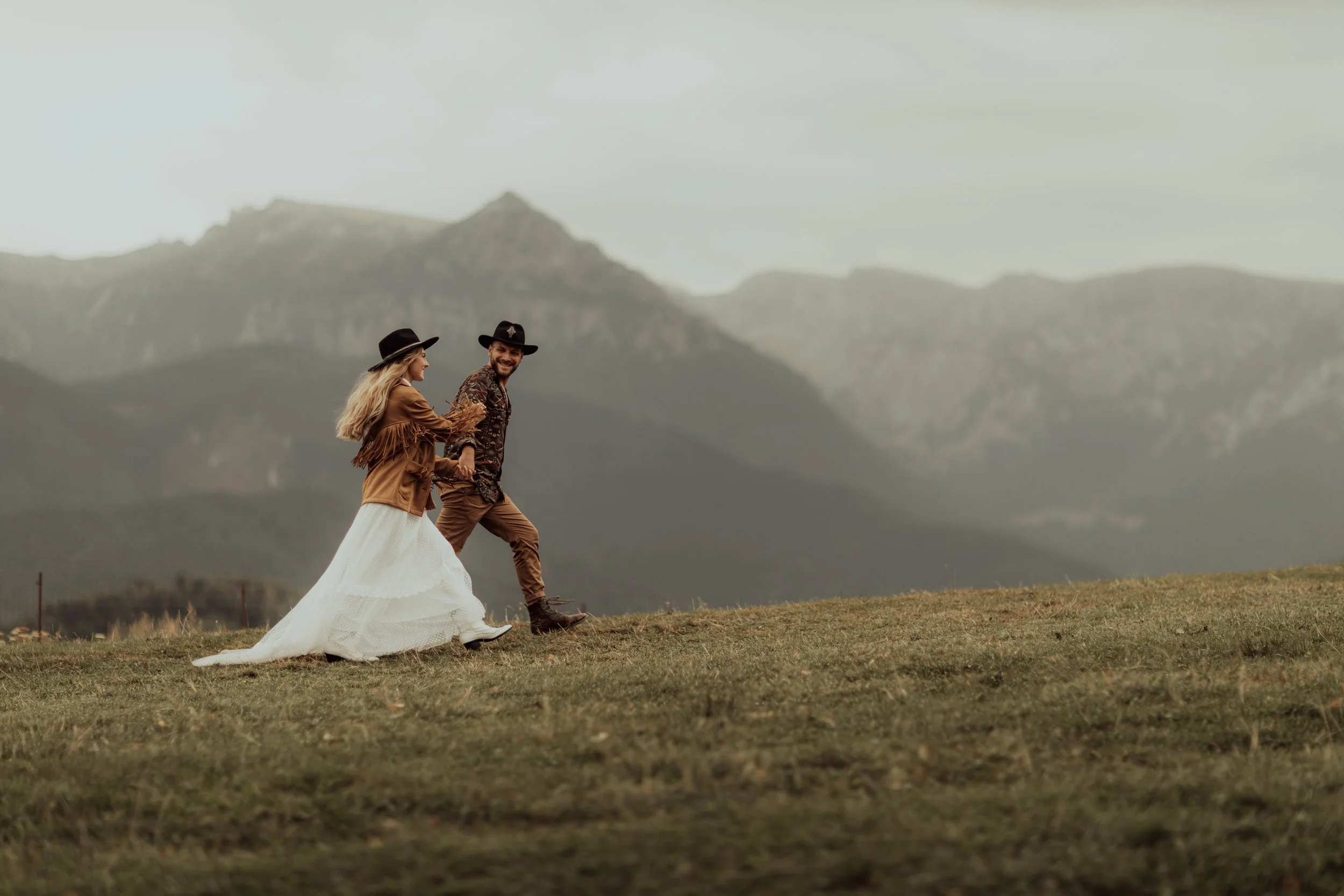 Couple celebrating an elopement in the San Juan Mountains near Ouray