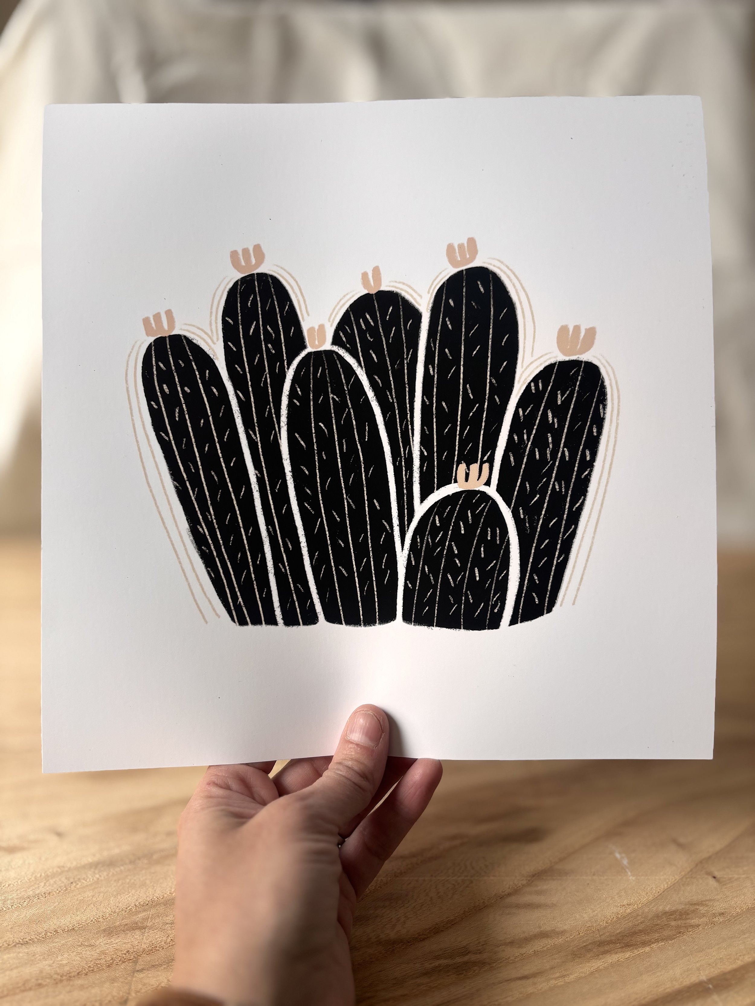 Desert Dwellers Barrel Cactus | 9x9 Art Print