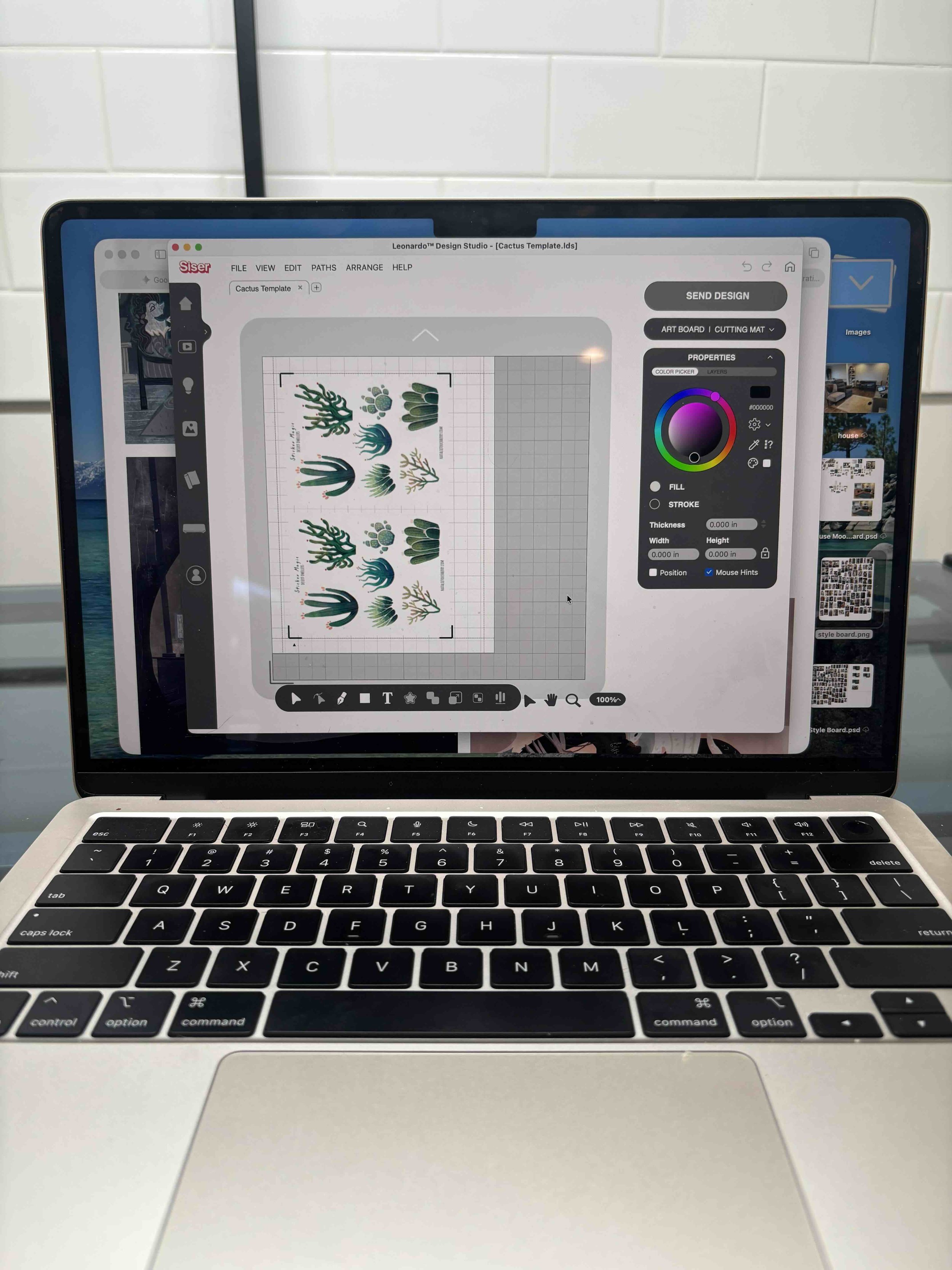 Adjusting kiss-cut settings for vinyl stickers in the Siser Juliet Leonardo Design Studio