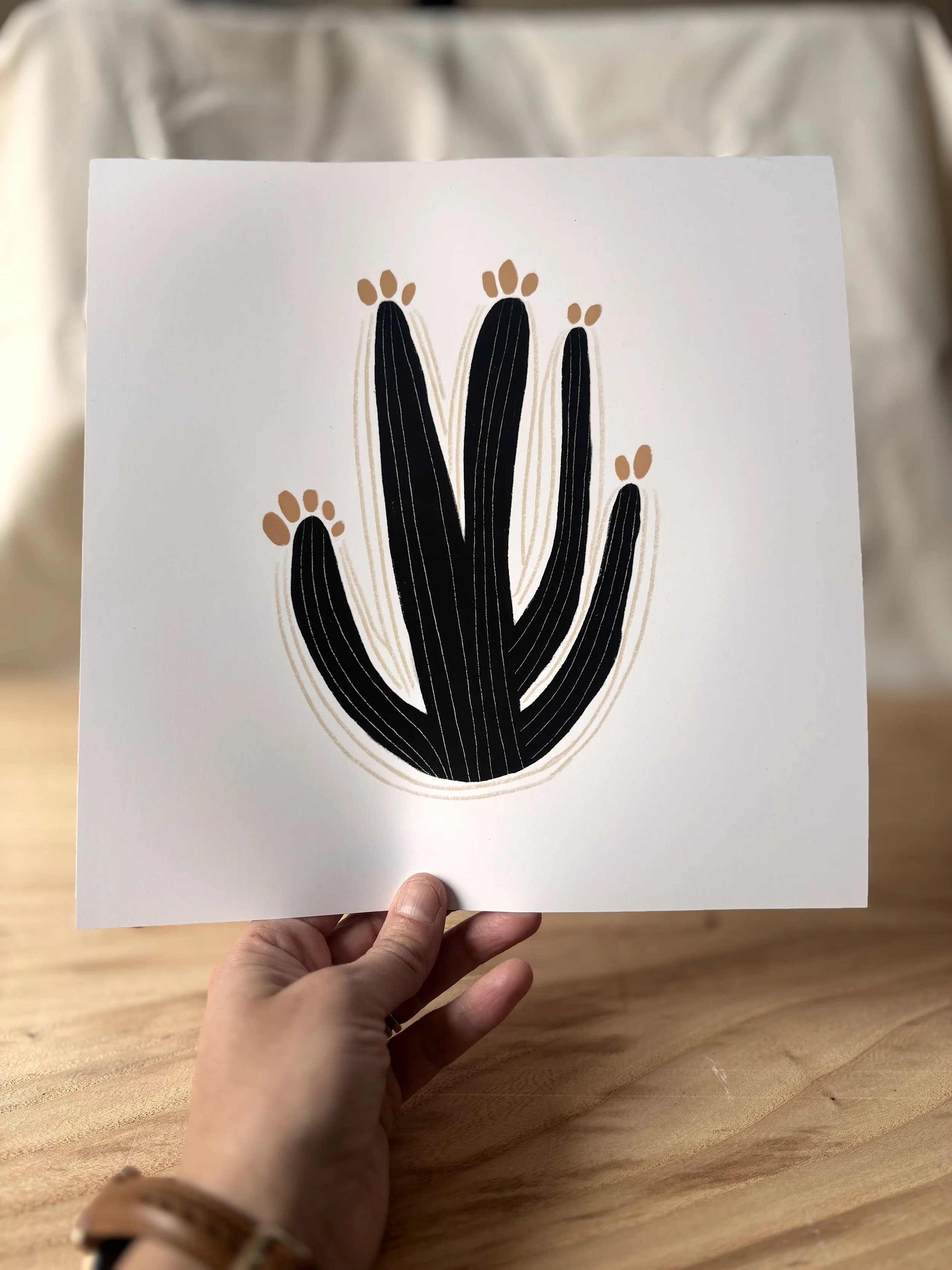 Desert Dwellers Saguaro Cactus | 9x9 Art Print