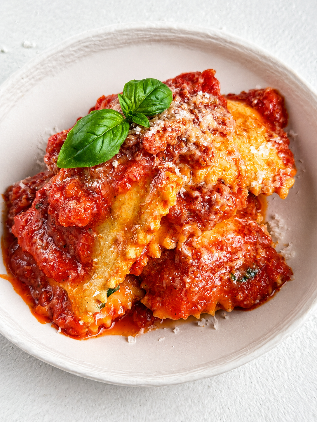 Handmade Cheese Ravioli with Homemade Cherry Tomato Sauce