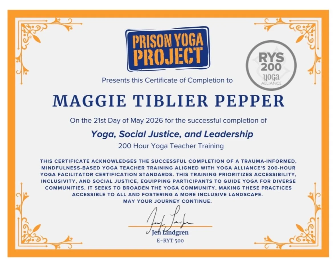 Next month marks a decade of teaching&hellip;from schools to studios, jails to docks, in person and online.  Completing the Prison Yoga Training reminded me of my core belief: we are all works in progress, and growth is lifelong.  Each class, each st