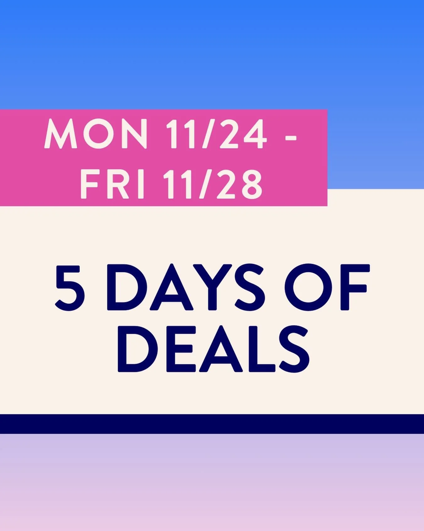 Here&rsquo;s What On Sale:

(Comment INSIDER to get bonus discounts, giveaways, and extra freebies all week during our sale!)

🛒Mon: Our biggest discount on our signature Retail Ready&reg; program, plus December for FREE and every single deal from o