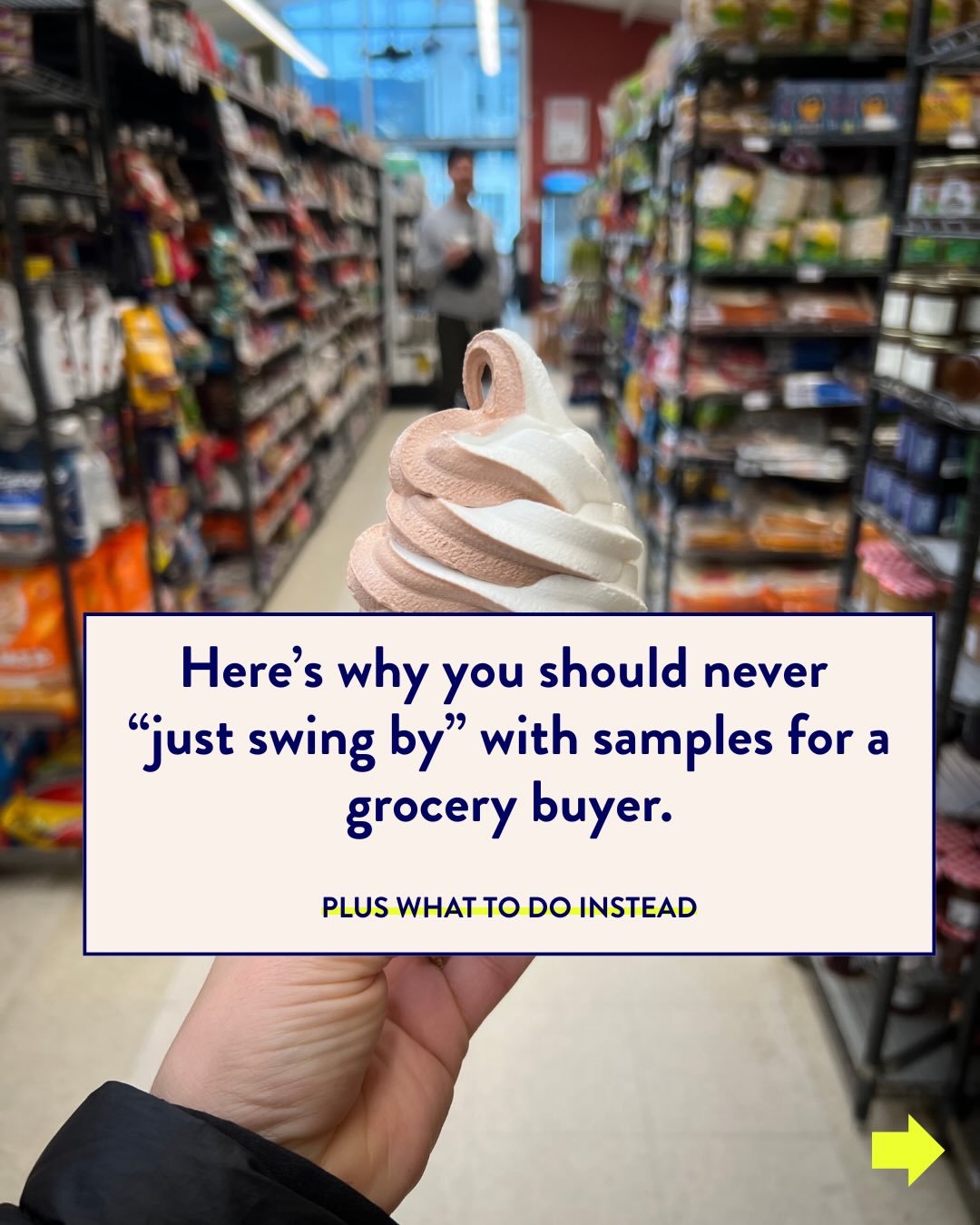The fastest way to show you&rsquo;re a rookie in retail ⬇️

Is to &ldquo;just drop by,&rdquo; trying to catch the buyer and give them your samples. 🤦🏻&zwj;♀️
 
Instead: get an appointment so you can put your samples directly in their hands. 

Sure,
