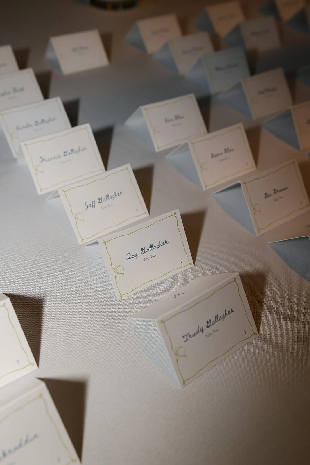 Place cards for the rehearsal dinner