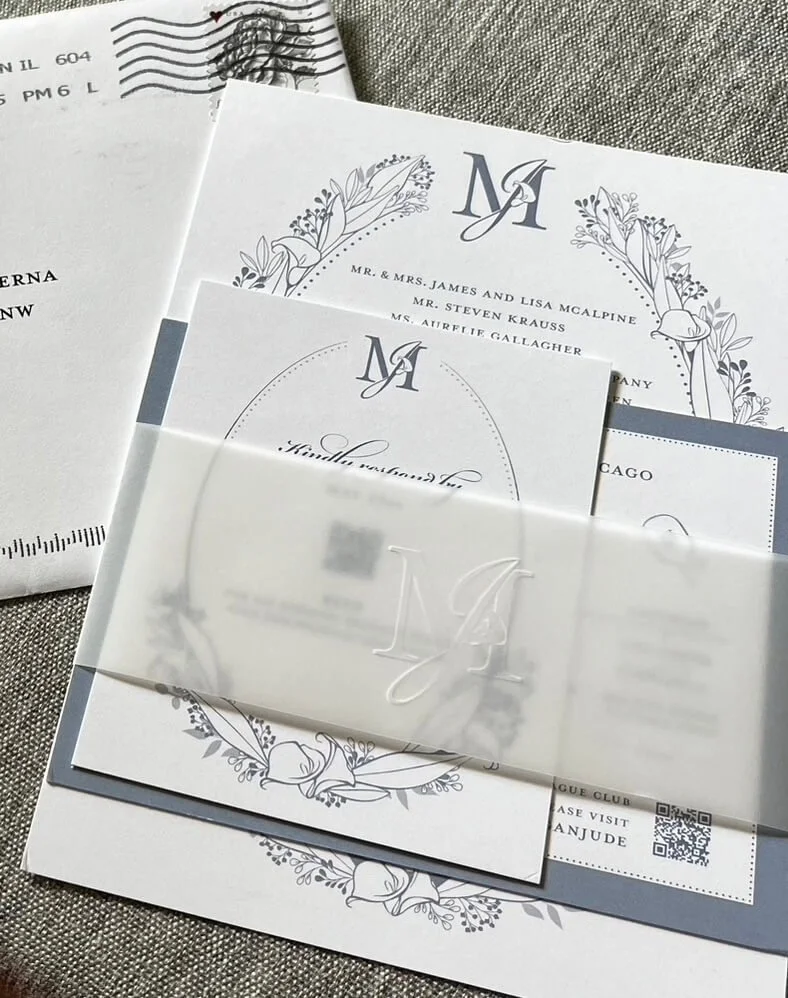 As they were mailed with an embossed, vellum wrap