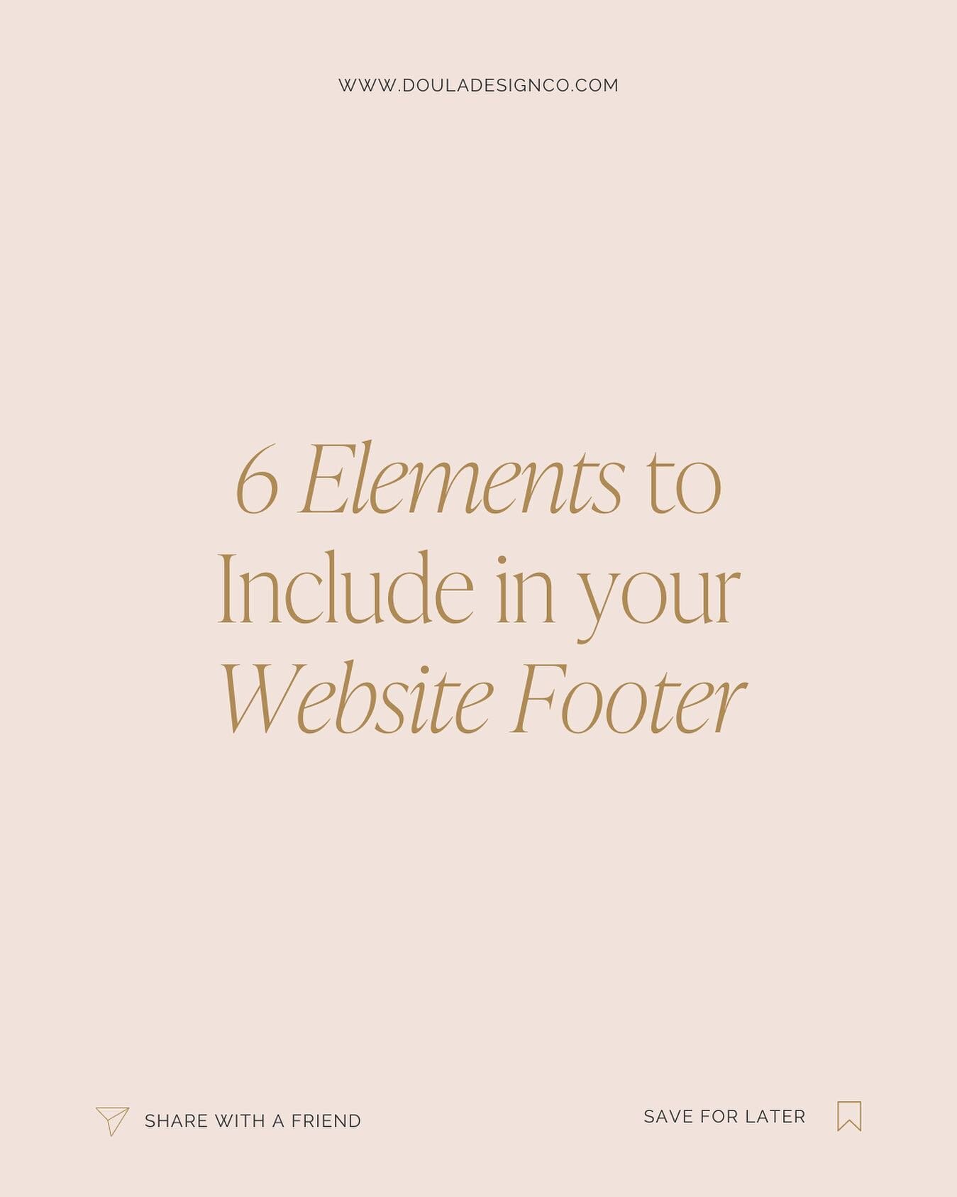 6 Must-Have Elements to include in your Website Footer. ✍️

1️⃣Business Name - Include your business name or logo 👋🏻
2️⃣Business Description - Share a 2-3 sentence elevator pitch about what your business is all about and where you&rsquo;re located.
