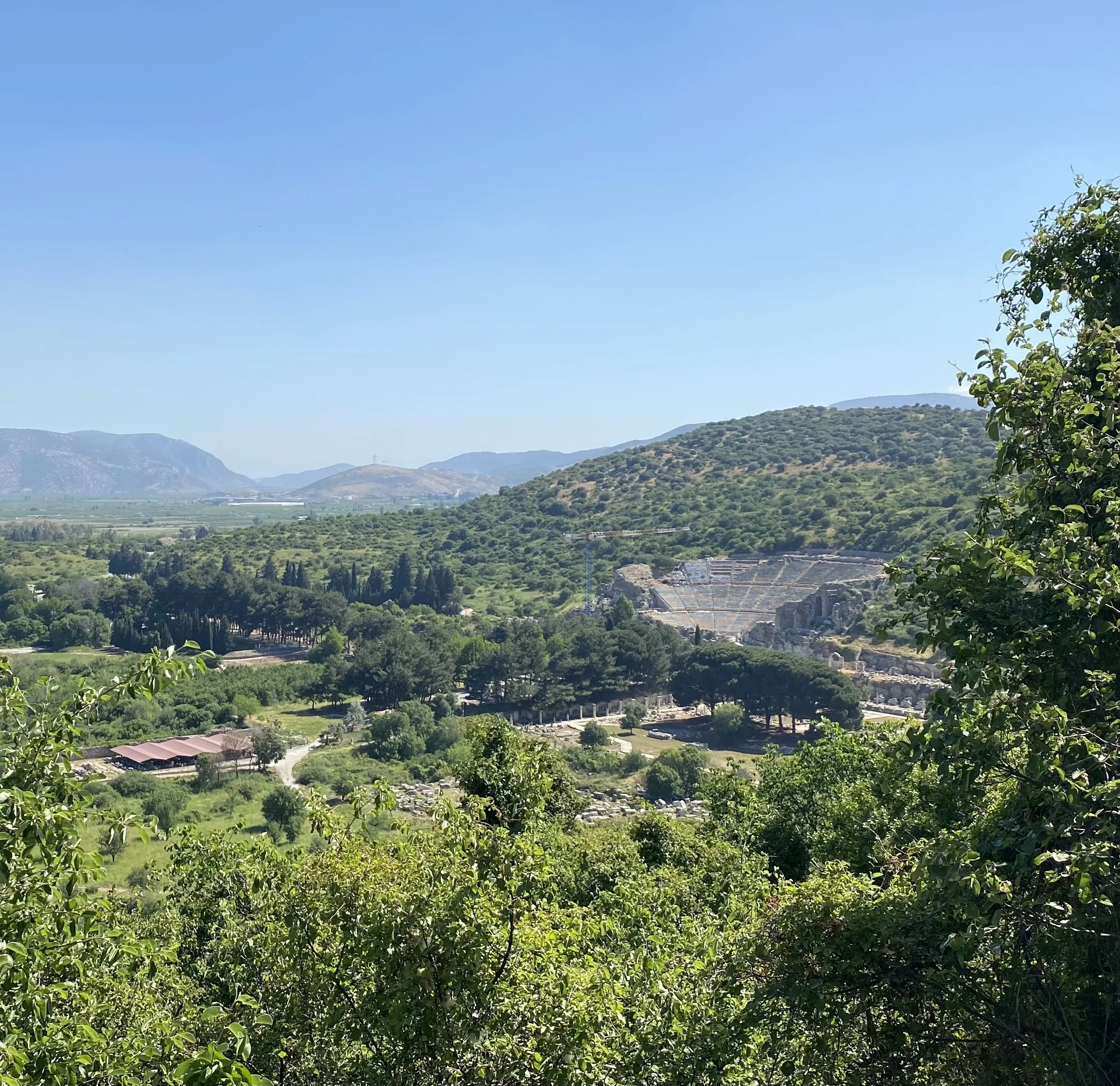 View of the Ephesus theater from near the grotto entrance