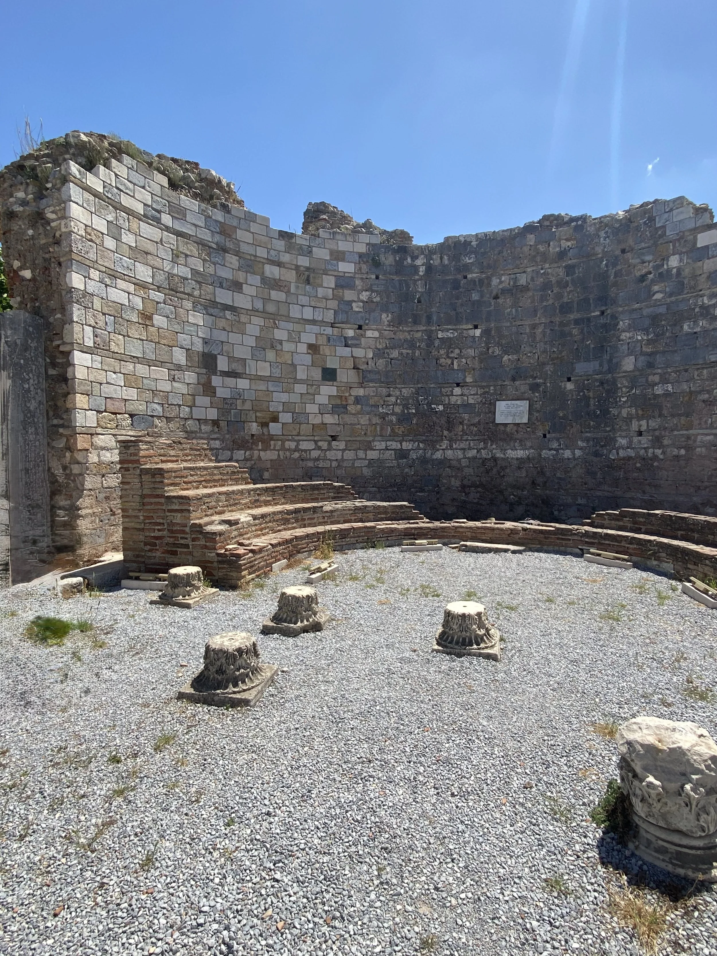 Apse of the church with nearly intact synthronon (stepped seating area for the bishops)