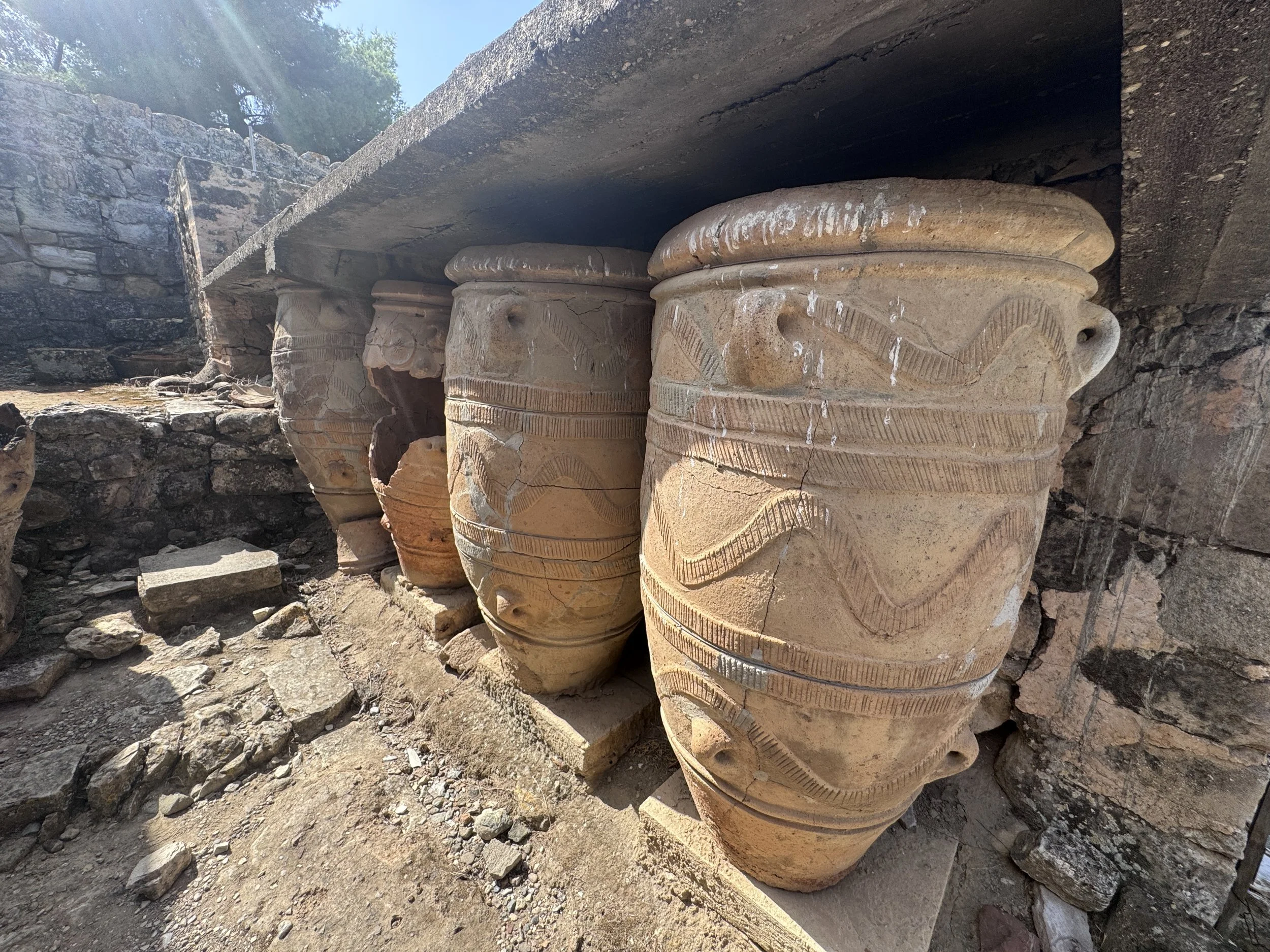 Pithoi storage jars in situ