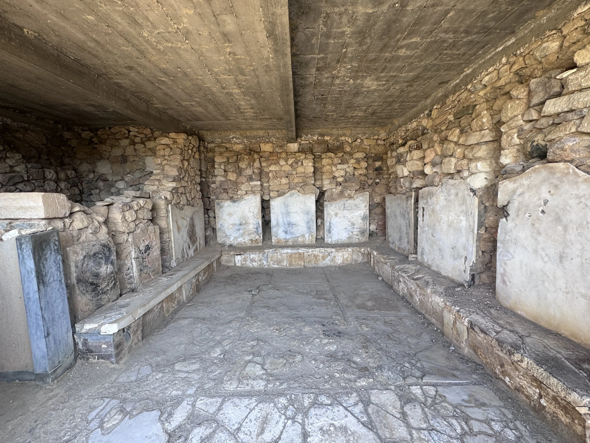Marble cladding still on some of the walls