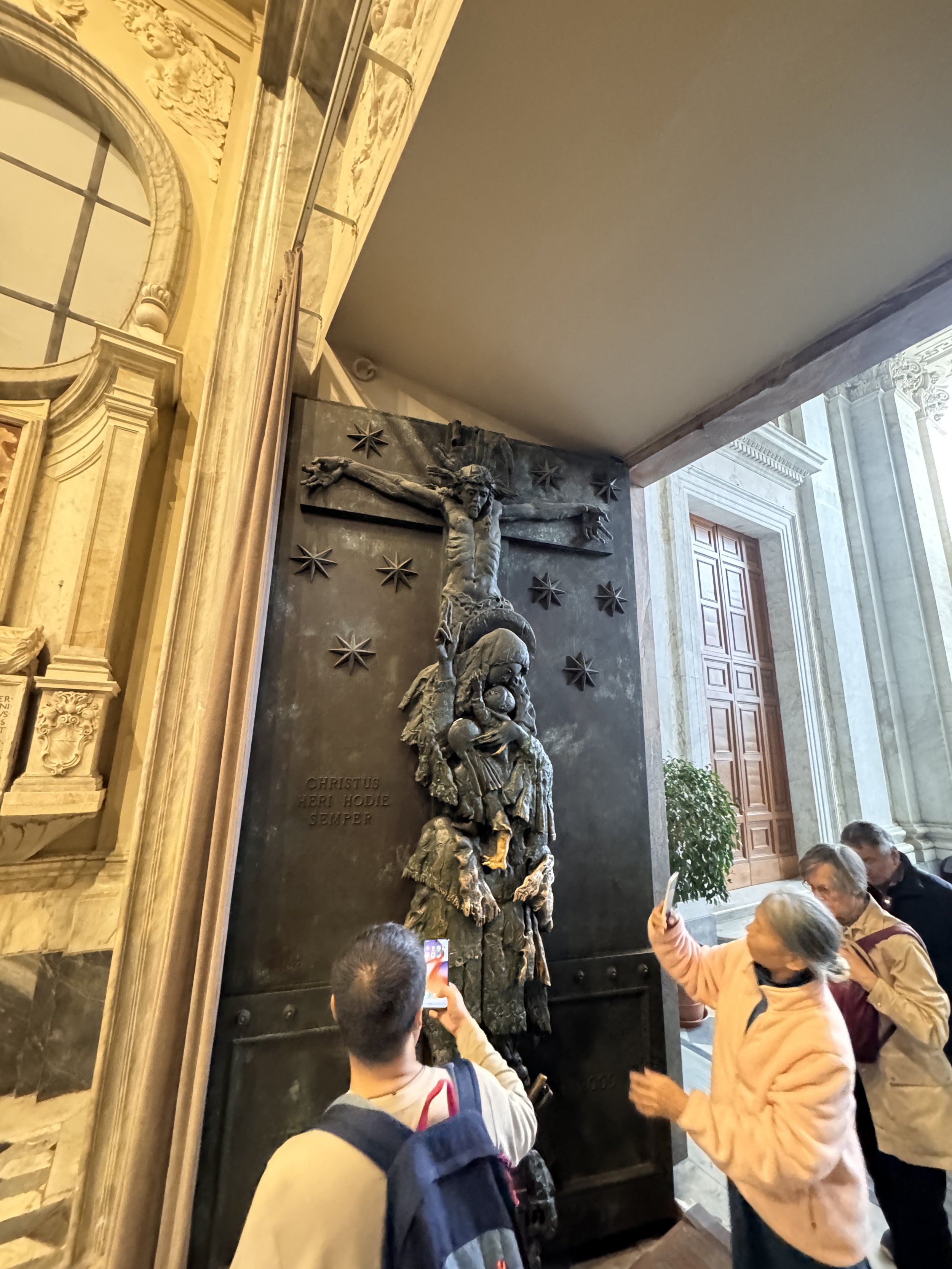 Passing through the Porta Sancta - the Holy Door - during the Jubilee year