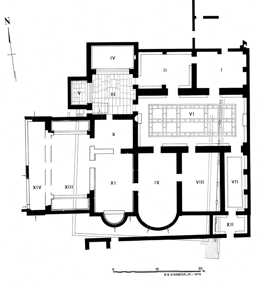 plan of the roman bath complex
