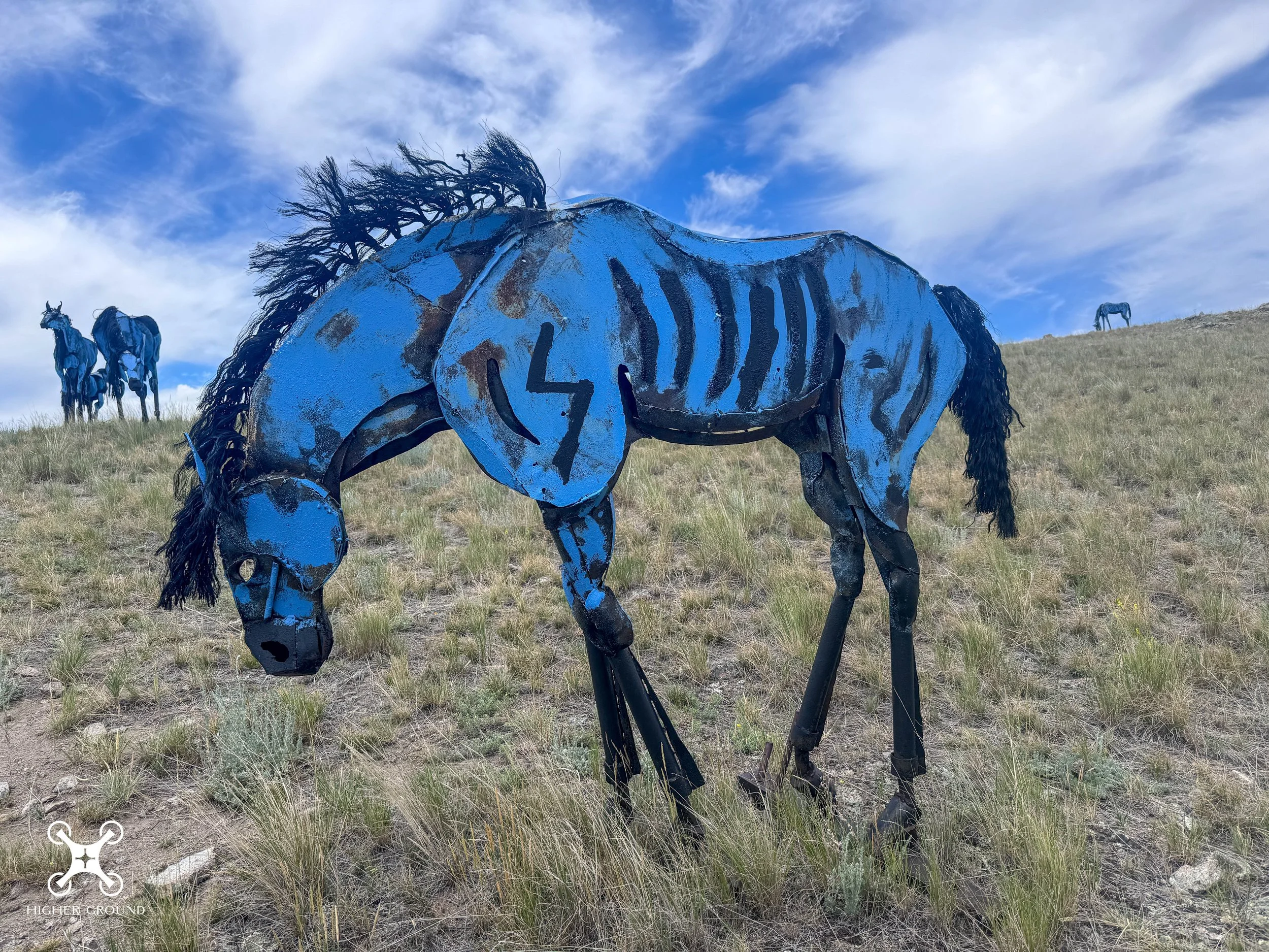 Bleu Horses Sculpture