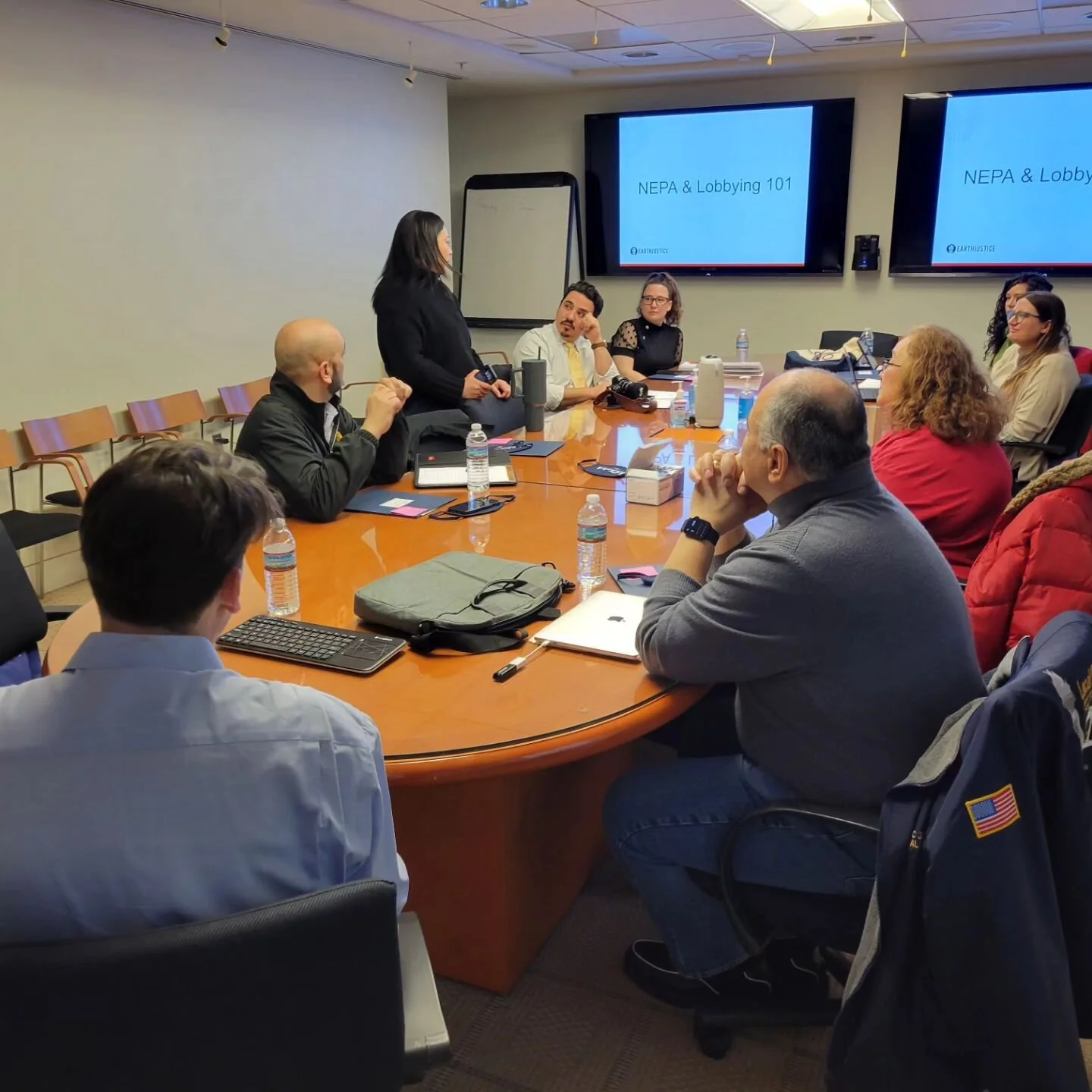 On Tuesday, the LCLAA National Team, chapter's presidents from Wisconsin, Michigan, New York, and Pennsylvania, in partnership with @earthjustice, visited Capital Hill to advocate for #NEPAAct 
The #NEPA process gives #latinoworkers and their familie