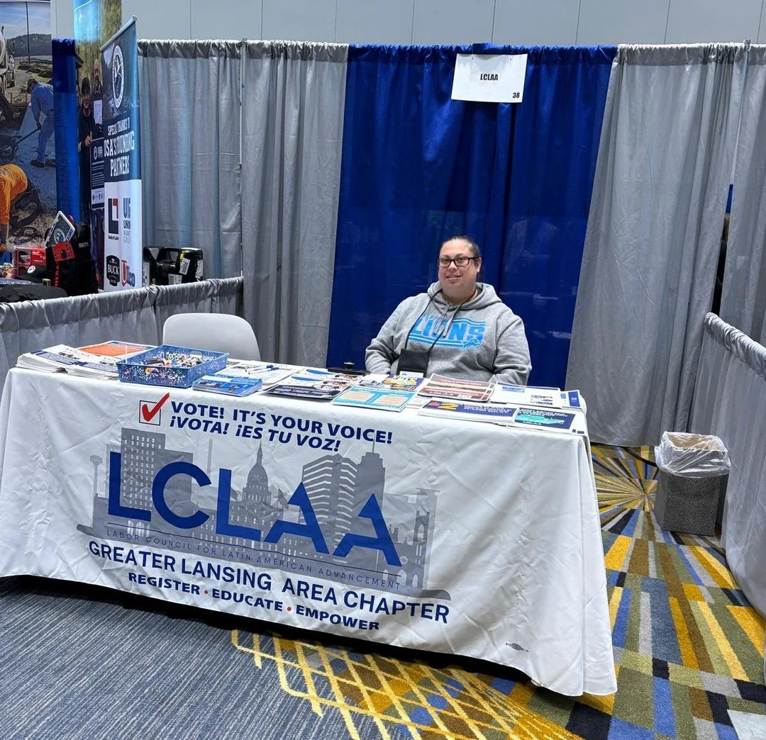 📣 The LCLAA Greater Lansing Area Chapter was presente at the International Union Bricklayer &amp; Allied Trades (BAC) Convention. We delivered information for the community and reaffirmed our commitment to the fight for justice and respect for all w