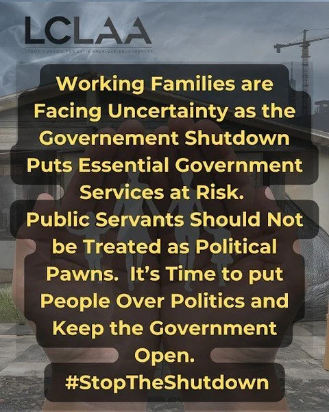🚨 Workers and families are not political pawns. The shutdown endangers healthcare, safety, and livelihoods&mdash;while over 1M workers lose bargaining rights. Enough is enough 💪 Call Congress: 1-844-896-5059 or click to act​: https://act.aflcio.org