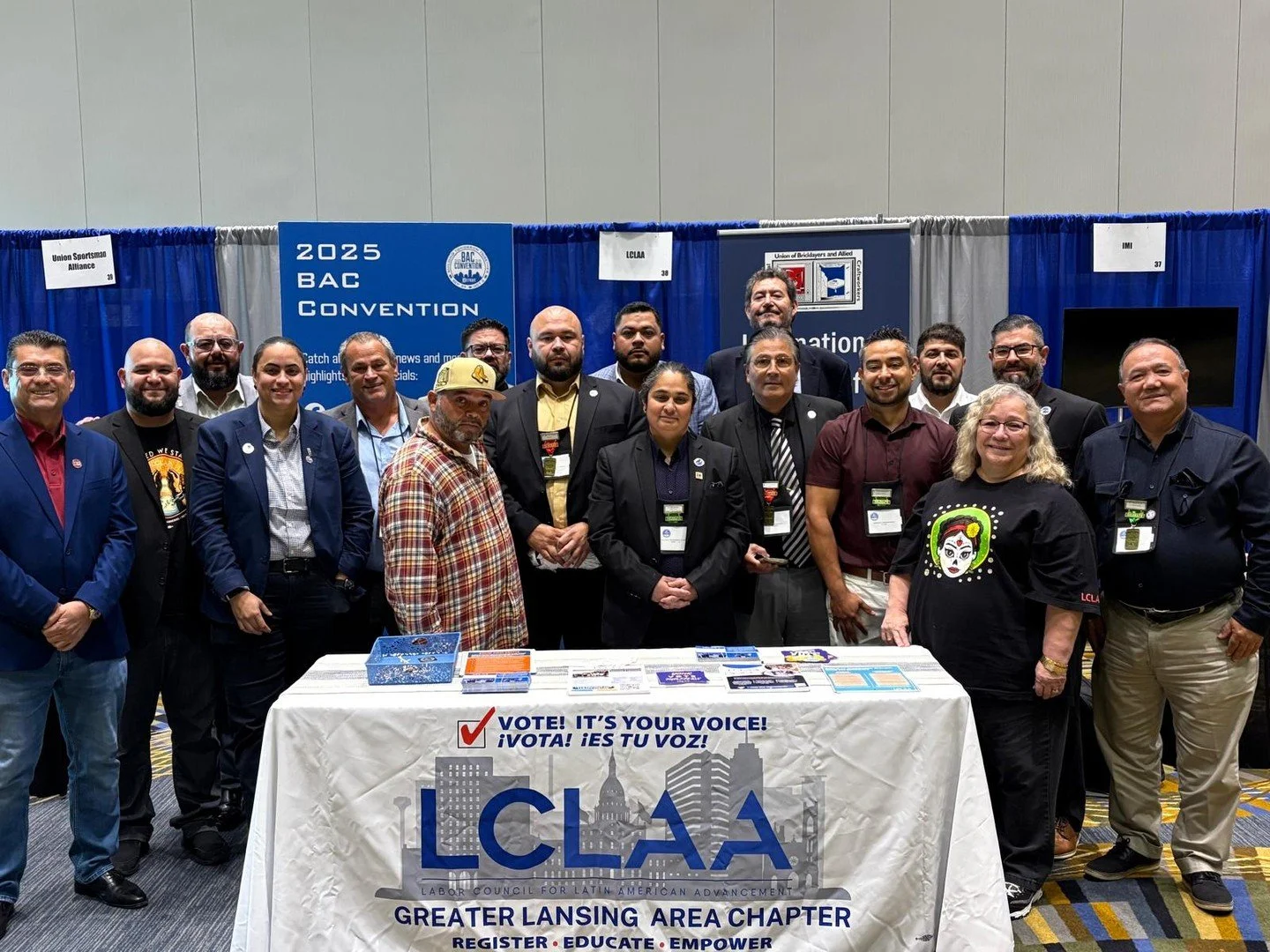 ✨ Today marked the final day of the Bricklayer Allied Craftworkers Convention! 🧱✊ LCLAA Greater Lansing Area Chapter was presente, sharing information with our union siblings. We came together for this powerful event, and we succeeded 💪❤️ It was an