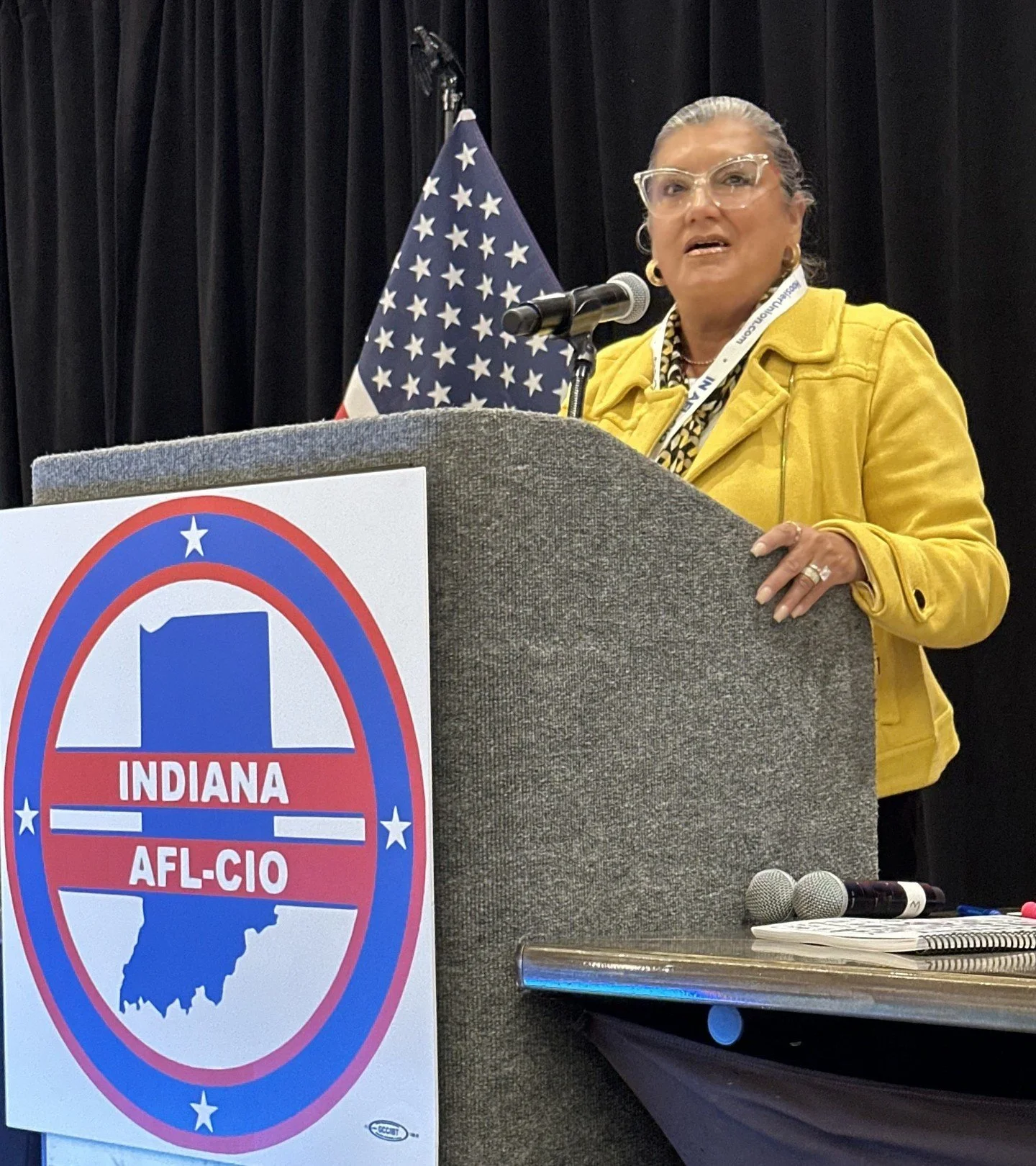 LCLAA National President Evelyn De Jesus delivered a powerful and inspiring address at the AFL-CIO Indiana State Convention! 💪🏽✨ Her message highlighted the importance of unity, worker power, and the continued fight for justice and equity in every 
