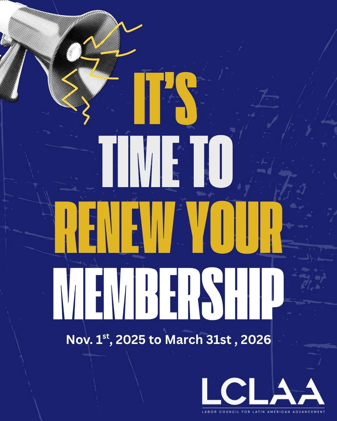 📢Your LCLAA membership expires on December 31, 2025. Your support and engagement strengthen our work advocating for justice for Latino families nationwide. The renewal period starts November 1. Renew your membership today!
#JoinLCLAA #LCLAA2026 #Uni