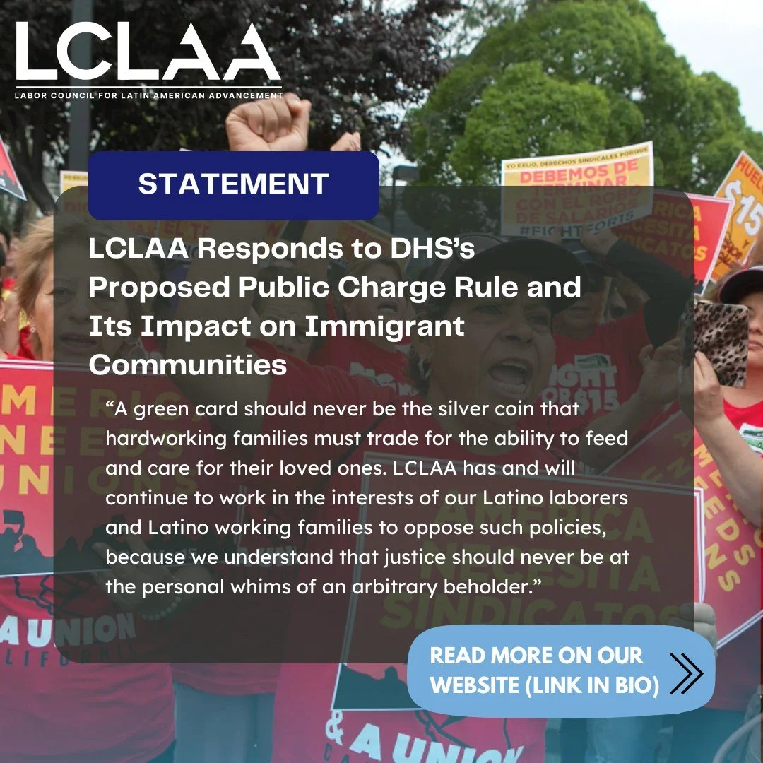 🗣️LCLAA opposes DHS&rsquo;s 2025 Proposed Public Charge Rule and any policy that creates chaos and confusion in our immigrant communities or opens the door to inconsistent, discriminatory decisions. 

🔍Visit our website to read the full statement a