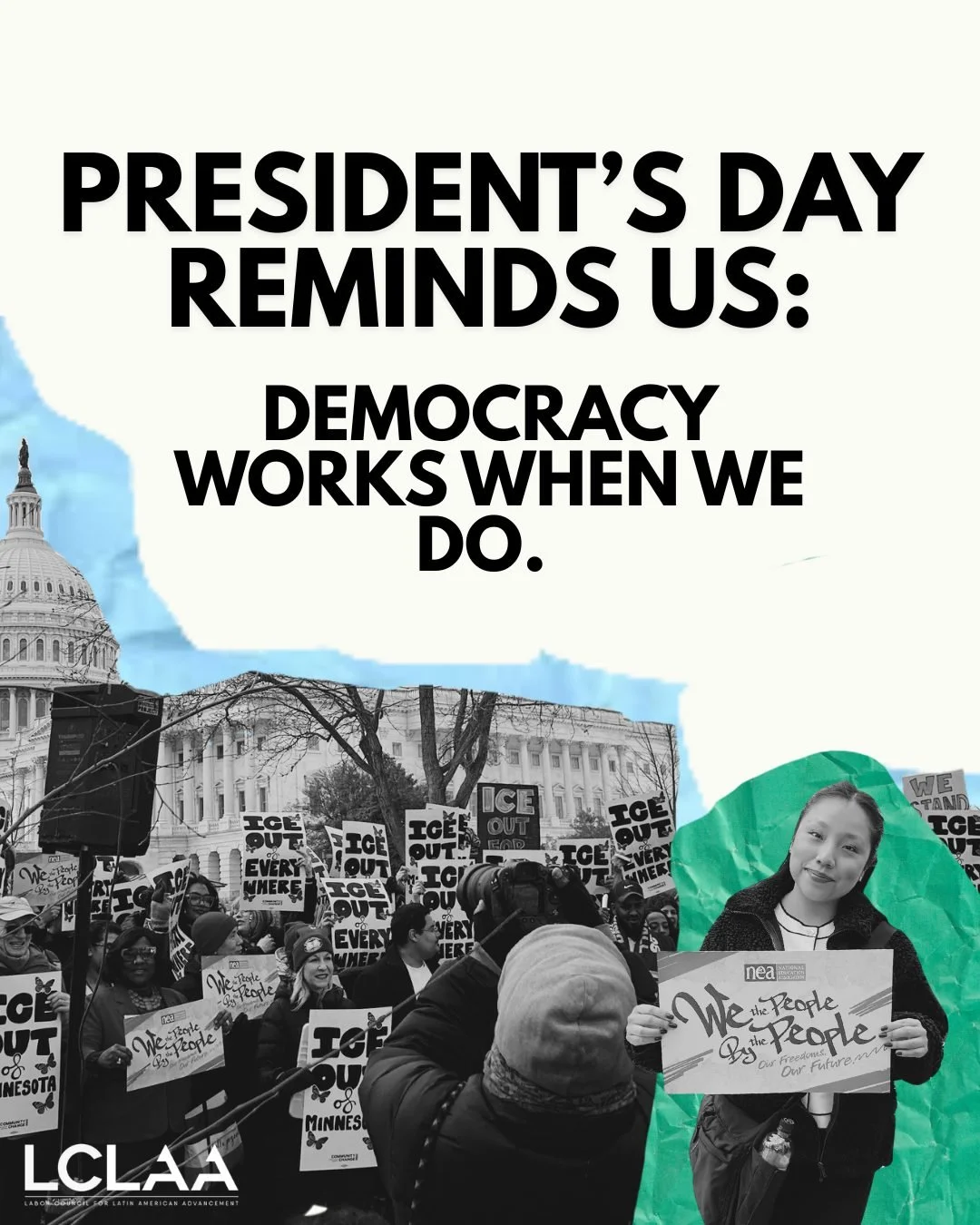 💁 El Día de los Presidentes no solo tiene que ver con la historia, sino también con la responsabilidad. La democracia requiere que todos nosotros, comprometidos, informados y unidos, la protejamos y fortalezcamos cada día ✊ #presidentsday #lclaa #unitedwestand
