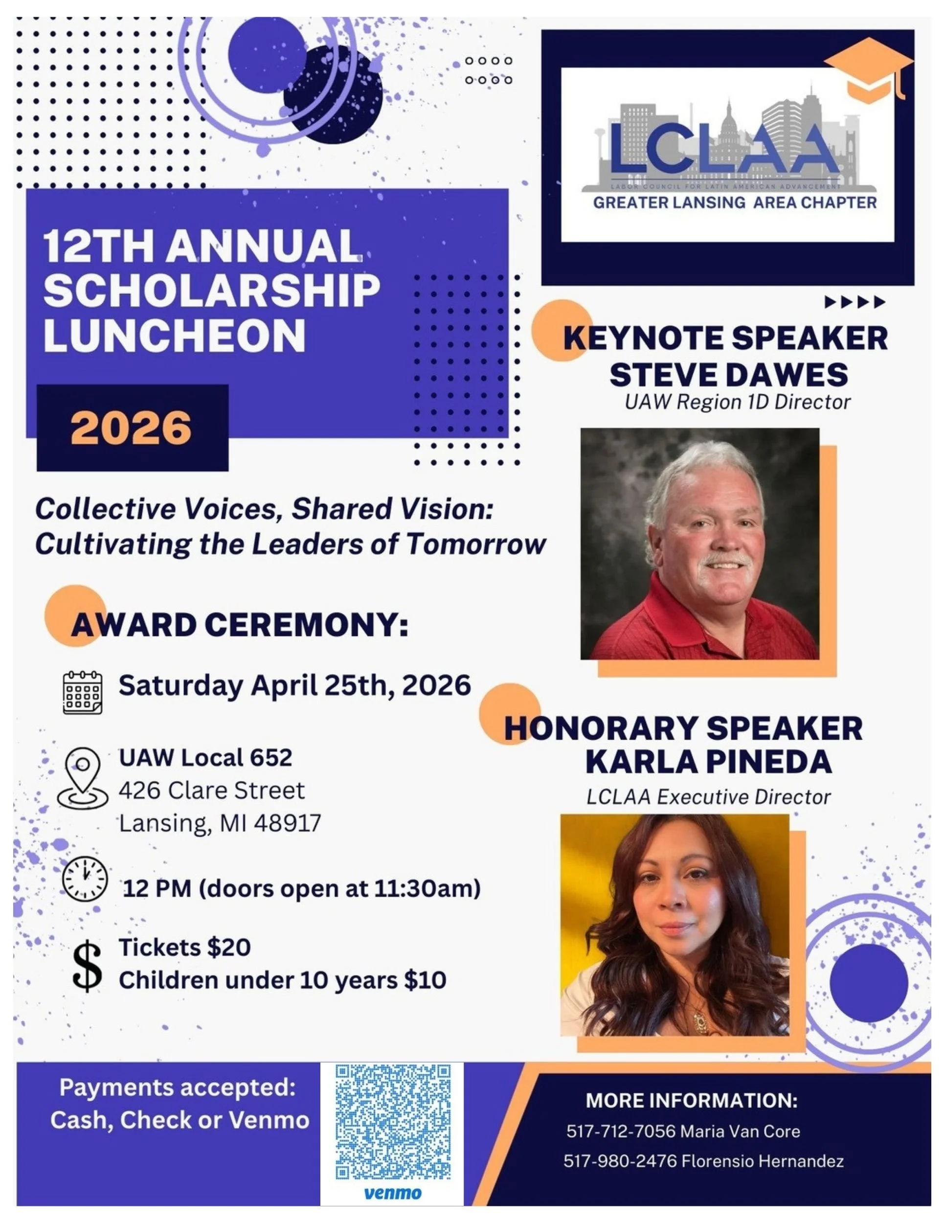 LCLAA Capítulo de Greater Lansing 12.º Almuerzo Anual de Becas