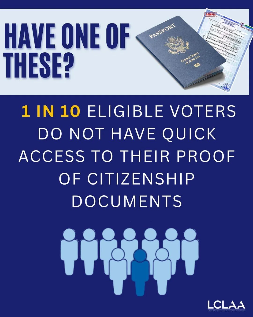 Over 21 eligible voters say they do NOT have or could not quickly get access to their passports or birth certificates.

But if the "SAVE America Act" passes, you will need to present these "proof of citizenship documents" in perso