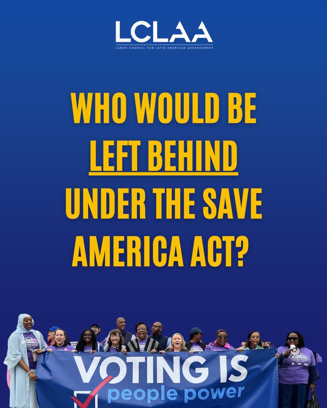 🚨 The SAVE America Act would make voting harder than it needs to be &mdash; especially for working families, married women, seniors, and neighbors with disabilities. This isn&rsquo;t about protecting voters; it&rsquo;s about creating new barriers th