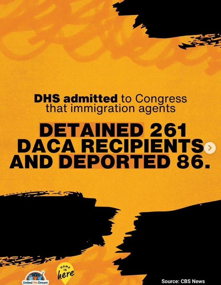 🚨REPOST FROM @unitedwedream 
DACA was meant to protect immigrant youth from detention and deportation. But new information confirms what our communities have been experiencing. 

DACA recipients are being detained and deported at alarming rates whil