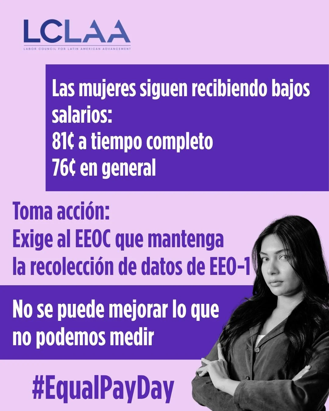 📣 Las mujeres ganan solo 81 céntimos por cada dólar en los empleos a tiempo completo y 76 céntimos en general.
Esto no es igualdad. Es injusticia. ⚖️
Actúa: exige que la EEOC mantenga la recopilación de datos EEO-1, porque los datos imp