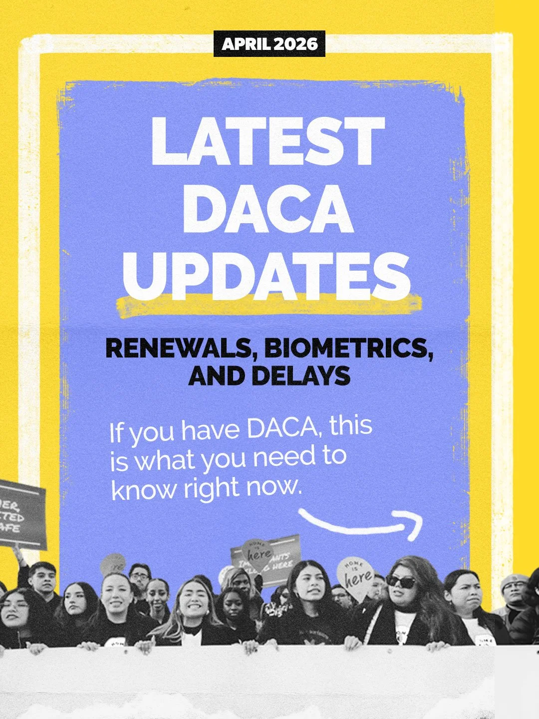 🚨 Últimas novedades sobre el DACA + Recordatorio de renovación
En estos momentos, es fundamental estar al día de los cambios relacionados con el DACA. Si cumples los requisitos para renovar, no esperes hasta el último momento: protege tu estatus, renueva tu permiso de trabajo y planifica con antelación.

DACA 