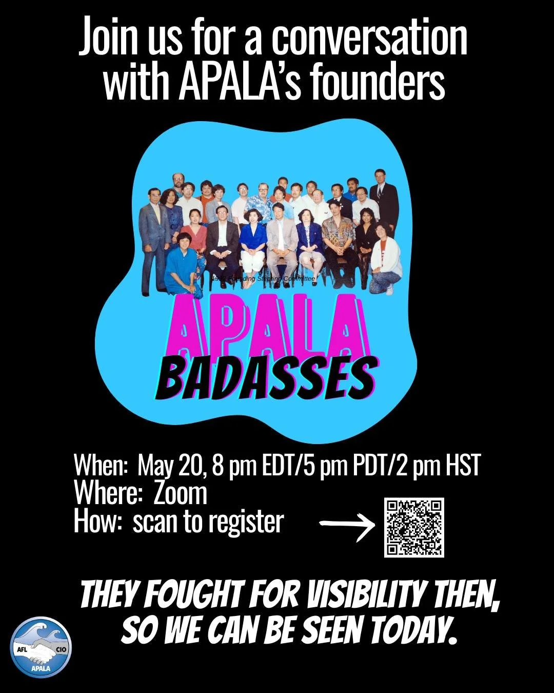 ¡Feliz Mes de la Comunidad Asiática, Hawaiana y de las Islas del Pacífico (AANHPI)! 🌸
Únete a APALA el 20 de mayo a las 20:00 h para una charla con los fundadores de APALA, un debate en línea sobre la historia de los líderes de la comunidad AANHPI en el movimiento sindical y la importancia de preservar nuestras historias.
Inscríbete aquí: https://loom.l