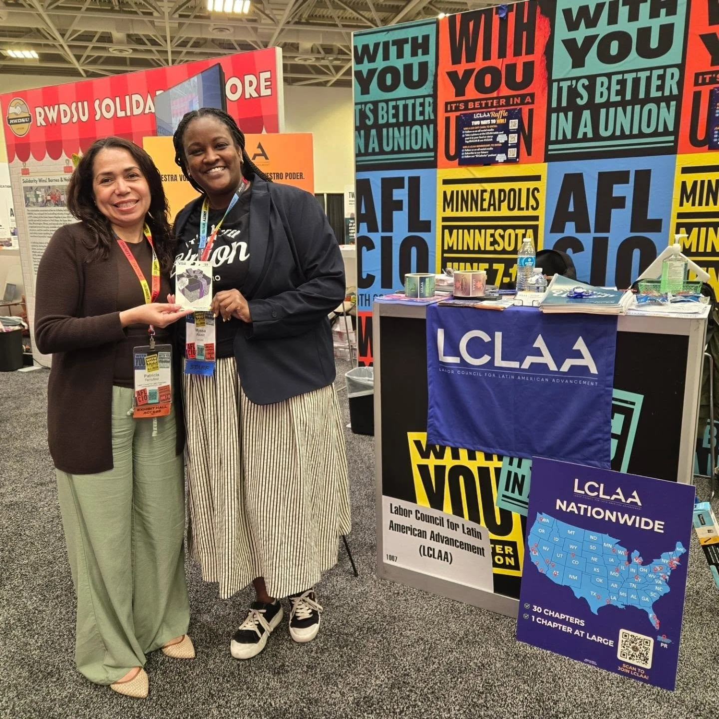 Congratulations to all the Day 3 raffle winners at the AFL-CIO Solidarity Convention! 🎉 @aflcio 

A heartfelt thank you to everyone who stopped by the LCLAA booth throughout the convention, showing love, solidarity, and unwavering support for our mo