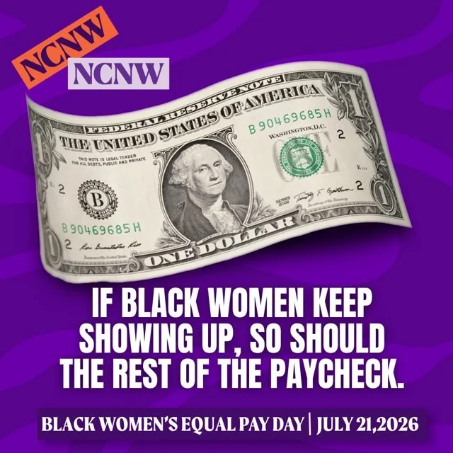 #BlackWomensEqualPayDay highlights the reality behind the numbers: Black women must work into the following year to earn what non-Hispanic white men earned the year before. 

With Black women earning approximately 65 cents on the dollar in full-time,