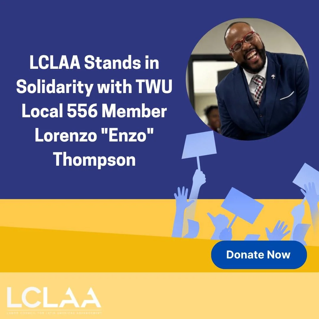 TWU Local 556 member Lorenzo "Enzo" Thompson was detained by ICE on July 14, despite having no criminal record. Enzo was following every legal step toward citizenship. He had a valid work visa and was a dedicated flight attendant, touching 