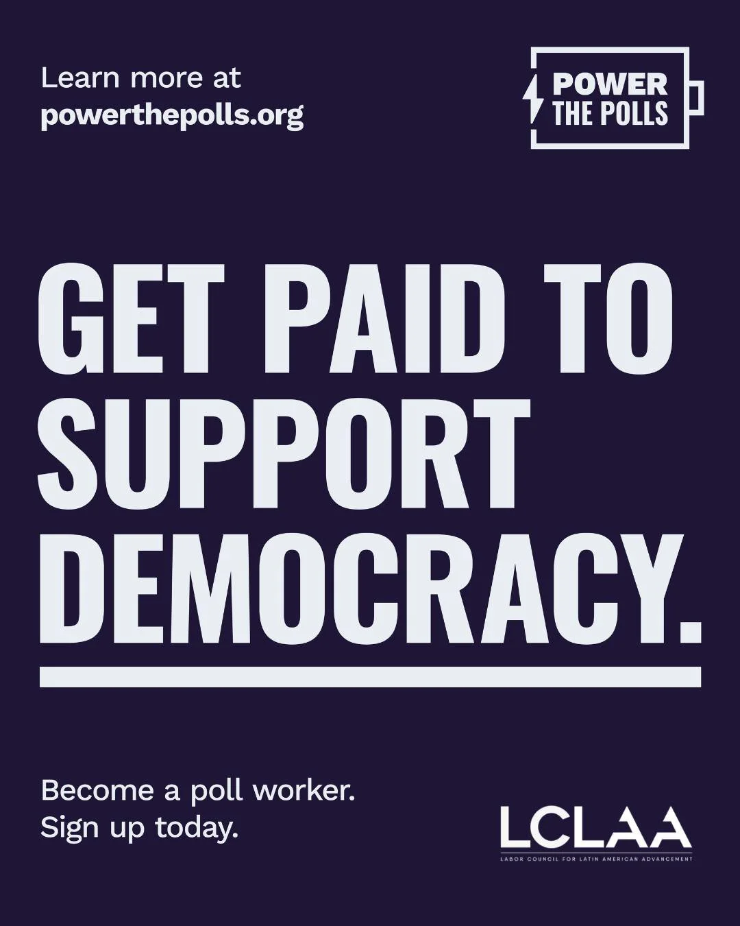 ¡Hoy es el Día de la Captación de Colaboradores Electorales! Inscríbete hoy mismo para ser colaborador electoral y ayudar a garantizar que las elecciones sean accesibles y se desarrollen de la forma más fluida posible en tu comunidad (¡además, te pagarán!). Inscríbete aquí: https://loom.ly/77E_wOY @PowerthePolls #PollWorkerR