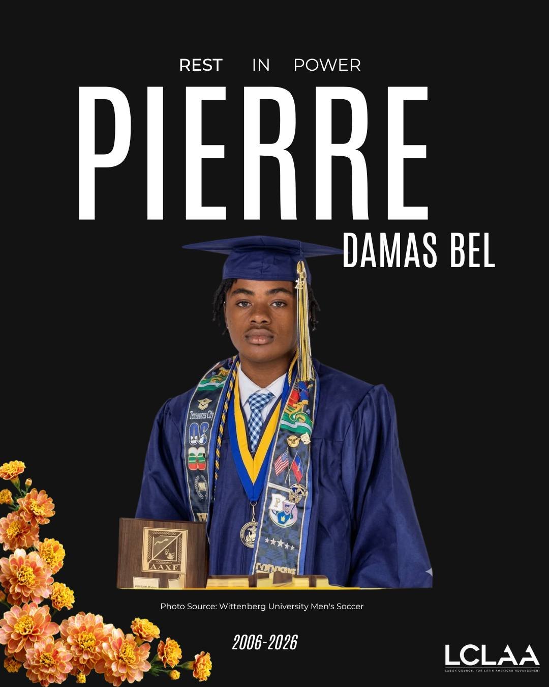 Descansa en paz y con fuerza, Pierre Damas Bel. 

Pierre era un joven de 20 años que acababa de terminar el instituto, un estudiante brillante y futbolista que tenía previsto alistarse en el ejército de Estados Unidos y convertirse en neurocientífico.

Mientras los jóvenes de todo el país se preparan para volver a...