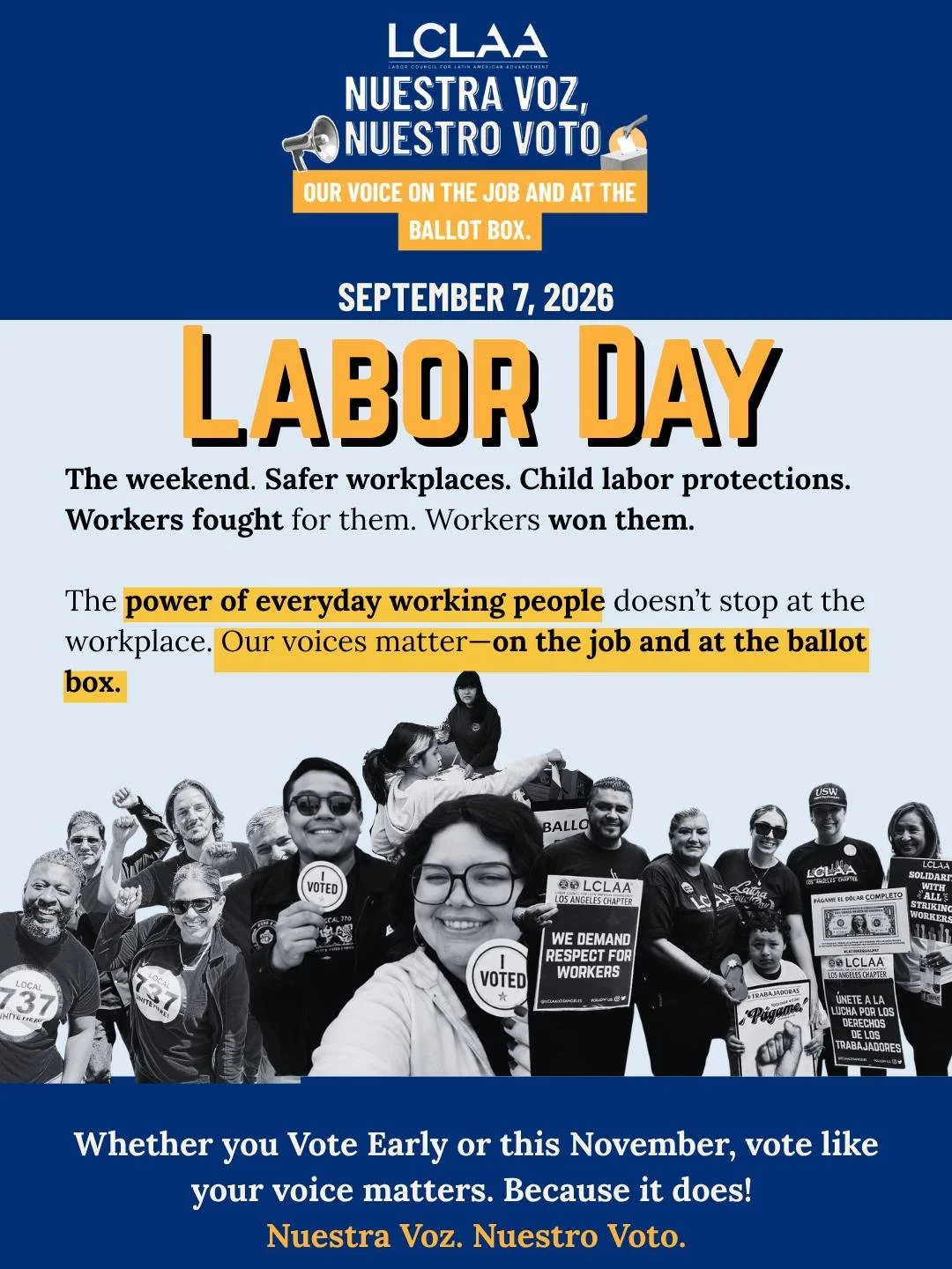 Este Día del Trabajo es algo más que un día libre. Se trata de los trabajadores que hay detrás de esta festividad —incluidos los muchos que hoy siguen trabajando— cuyo esfuerzo mantiene en marcha a nuestras comunidades y a nuestro país. ✊🏽

Los trabajadores no pueden permitirse dejar que otros...