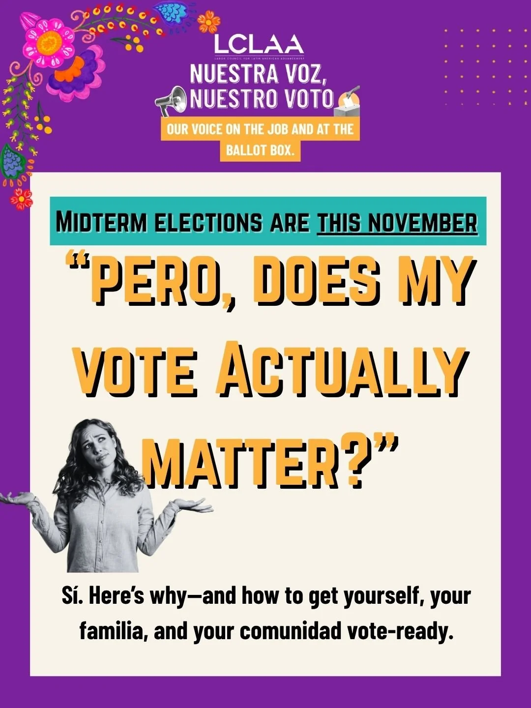 ¡Familia! 📣

Quedarnos al margen mientras se toman decisiones que afectan a nuestras vidas sin tenernos en cuenta… o salir a la calle, darlo todo y hacer oír nuestras voces. 🗳️La elección es nuestra.

Así que, ¡vamos a votar! 📣
➡️ Desliza el dedo para descubrir por qué tu voto cuenta