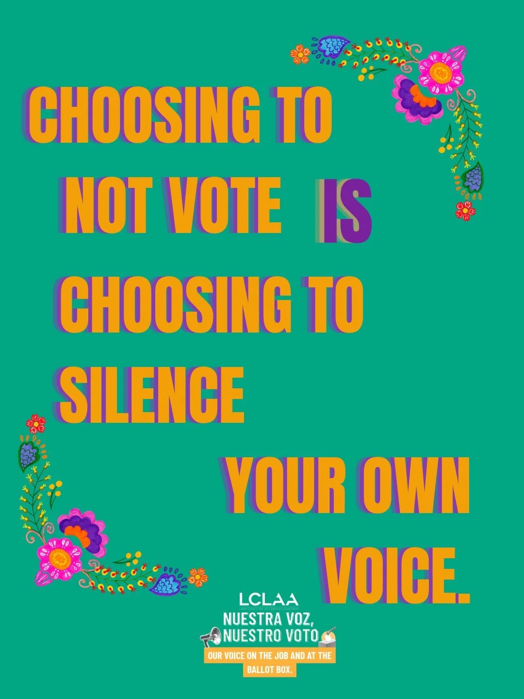 Decidir no votar significa optar por silenciar tu propia voz. 🗣️ Nuestra comunidad tiene demasiado en juego como para quedarse al margen. 
VOTA.

Y, si puedes, VOTA POR ADELANTADO.

✏️ Organízate: qrco.de/makeaplantovote

#LCLAA #NuestraVozNuestroVoto