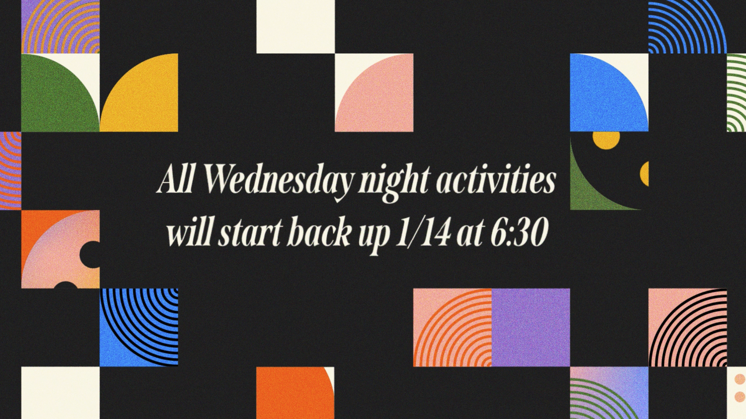 Wednesday Activities are back