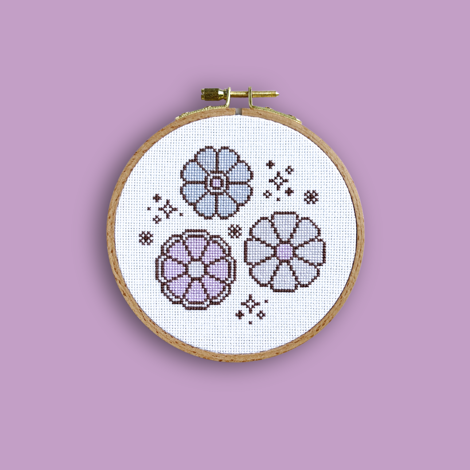 Retro Flowers Cross Stitch Pattern