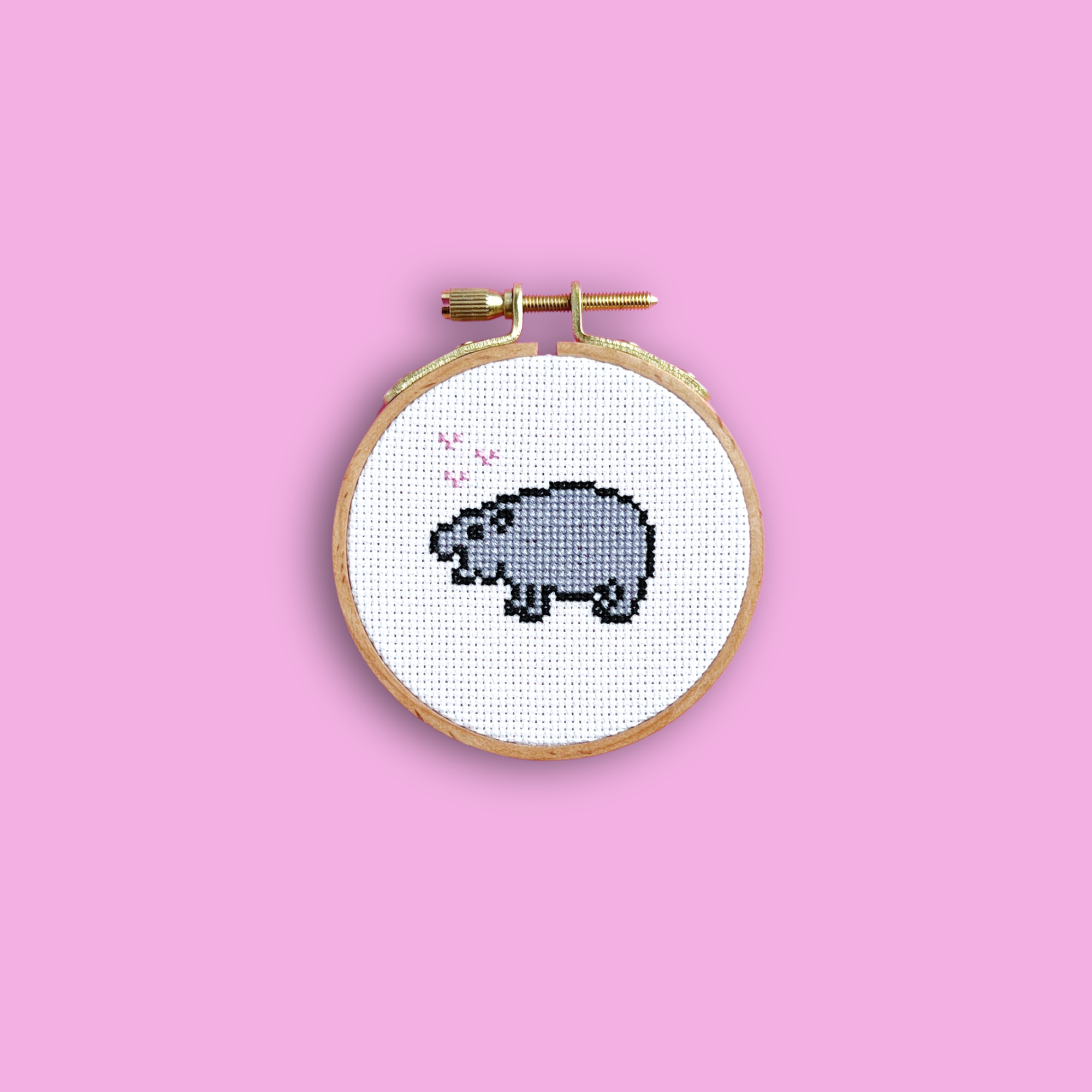 Tiny Hippo Cross Stitch Pattern